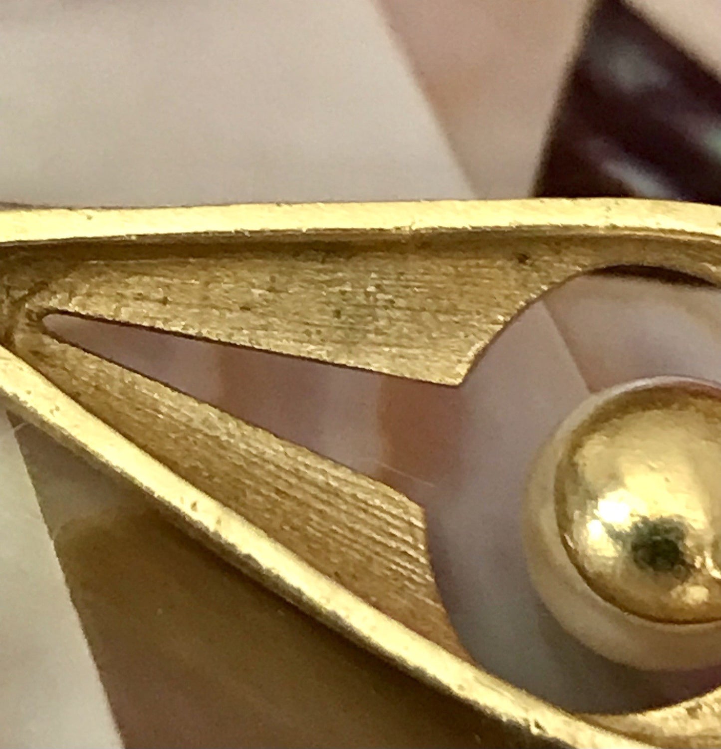 Vintage Designer Anhänger Perle Amerik. Doublè vergoldet