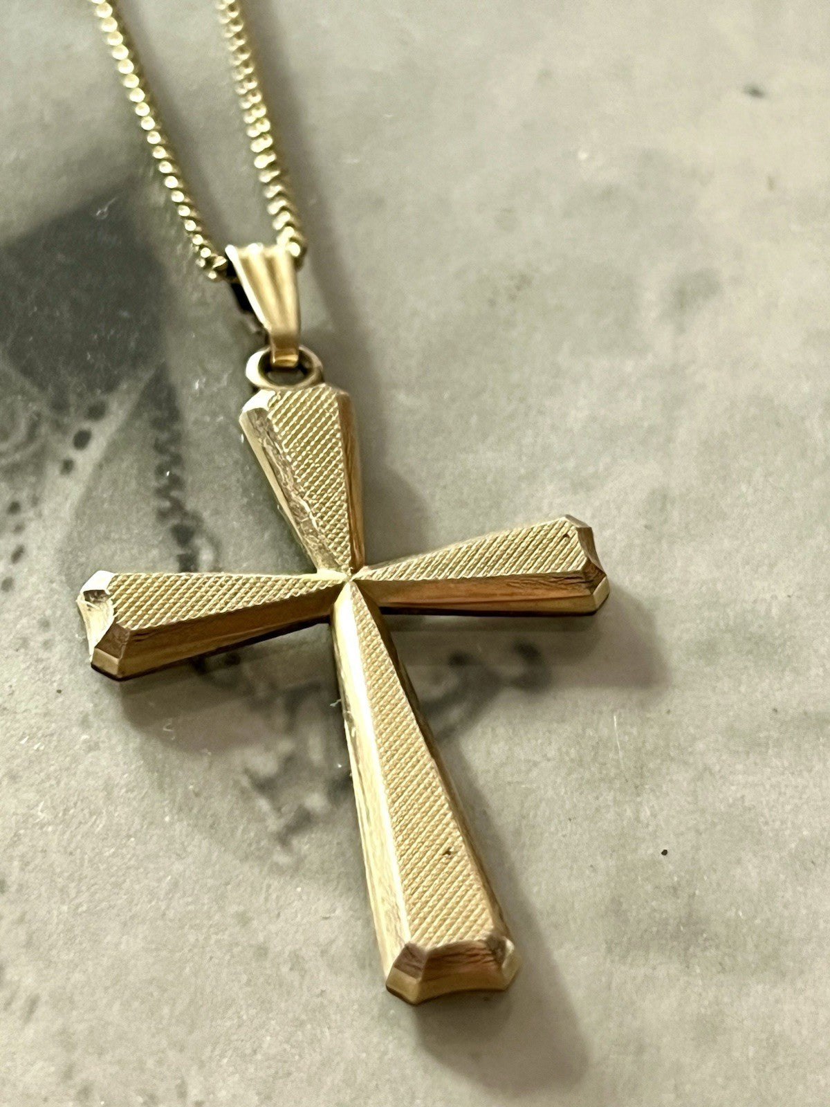 Antik Art Déco Kettenanhänger Anhänger gold Amerikan Doublè K&L Kreuz