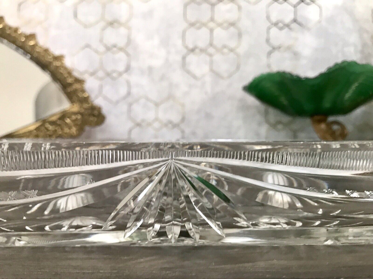 Antik Bleikristall Schale Glasschale Kristallglas Glas Schliff EDEL Groß