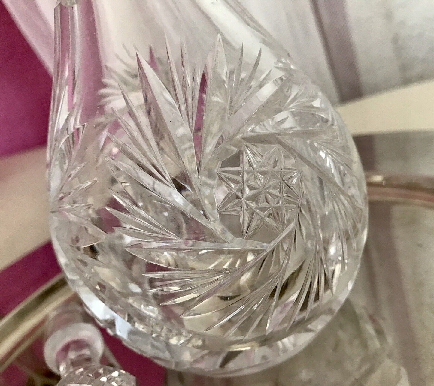 Antik Alt Karaffe Rumflasche Kristallglas Bleikristall geschliffen So SCHÖN