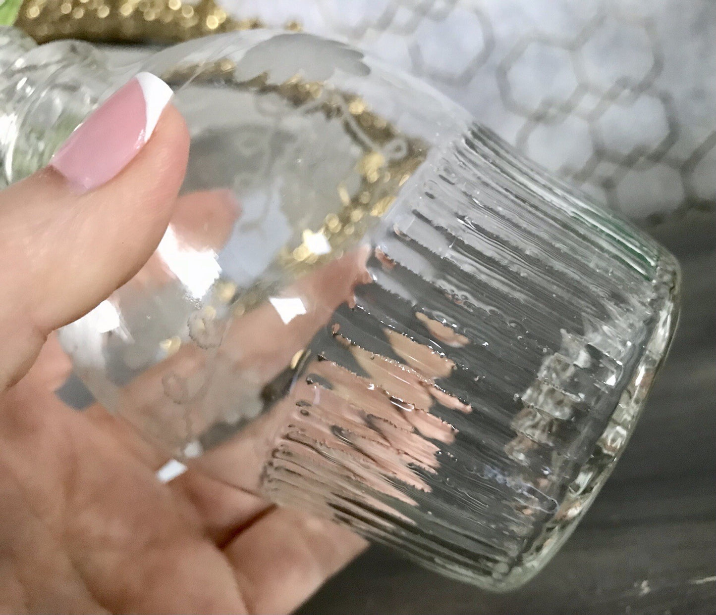Antik Biedermeier kleine Karaffe Weinkaraffe Dekanter Glas graviert