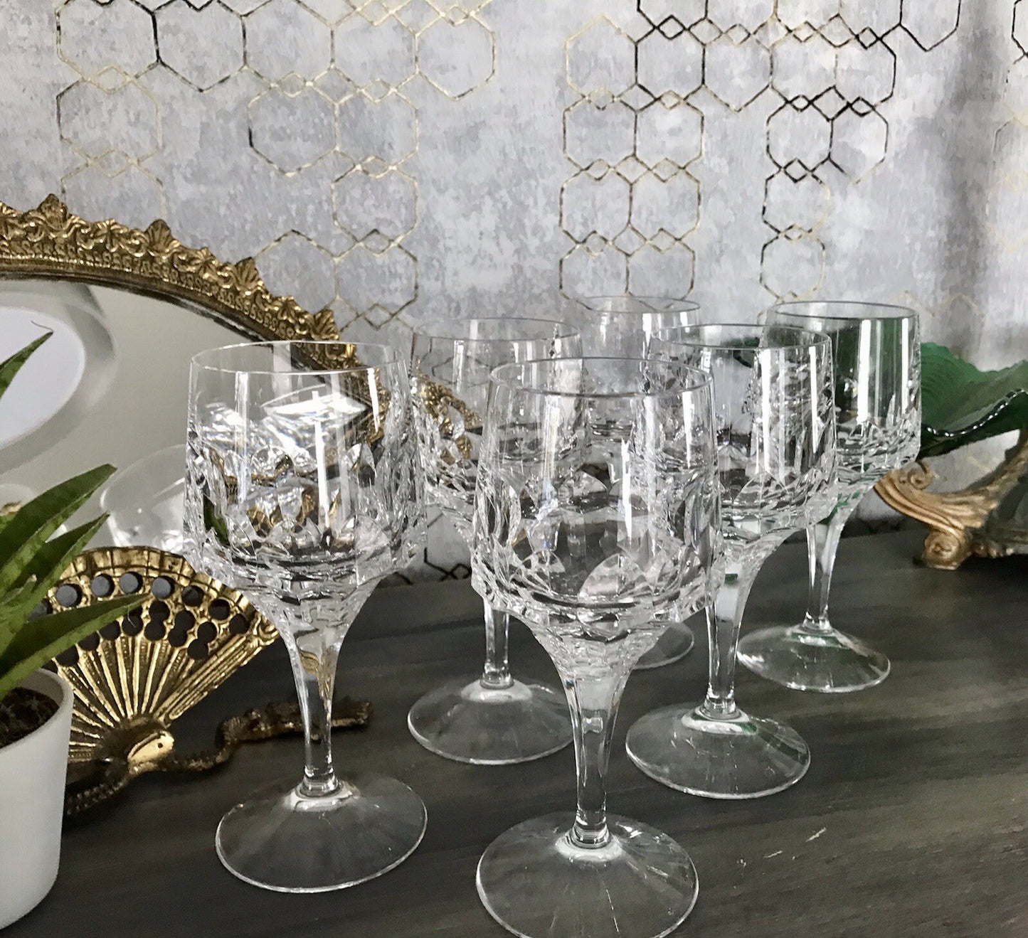 Vintage Edel 6x Weingläser Gläser Kristallglas Peill & Putzler Bleikristall