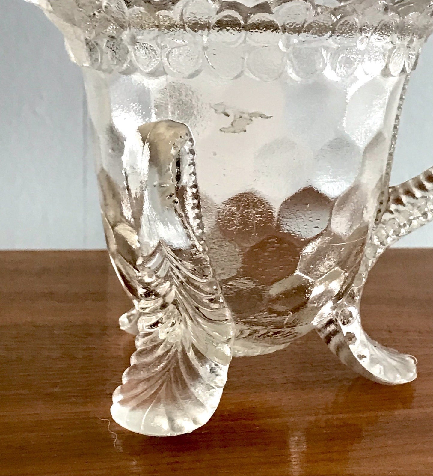 Antik Pressglas Sahnegießer Milchkännchen Kännchen Glas selten ungewöhnlich WOW