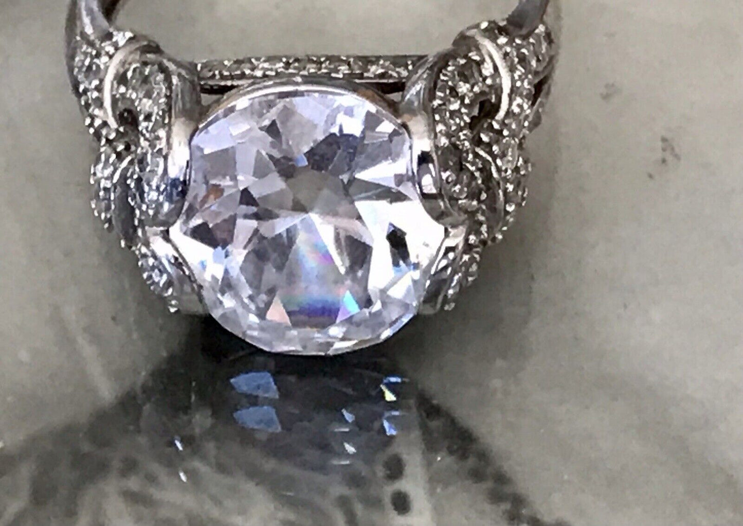 Edel Schmuck Set DAMEN RING & Ohrringe Silber 925 Gr.63 Steine Cubic Zirkonia