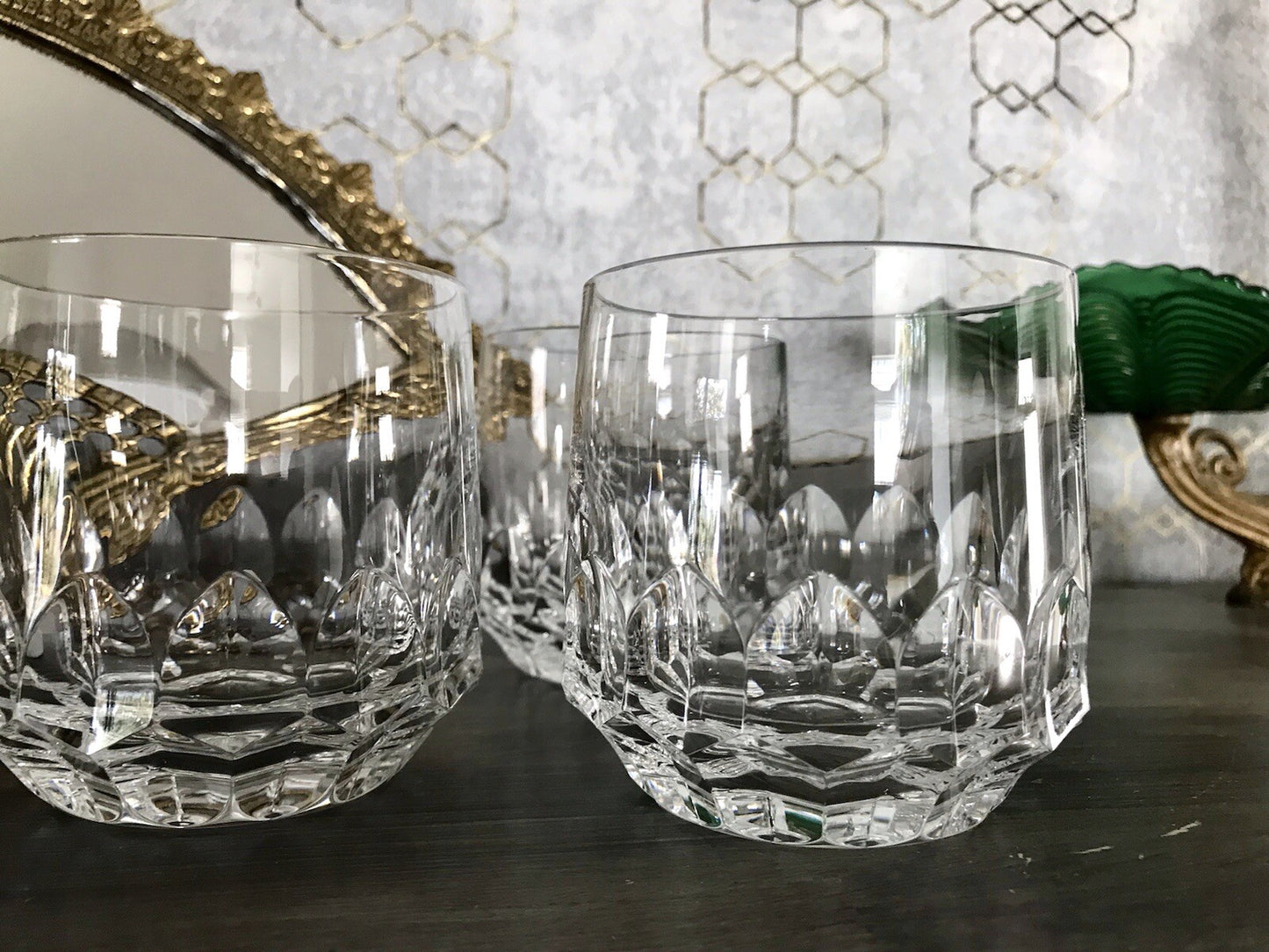 Vintage Edel 3x Whisky Gläser Kristallglas Peill & Putzler Bleikristall