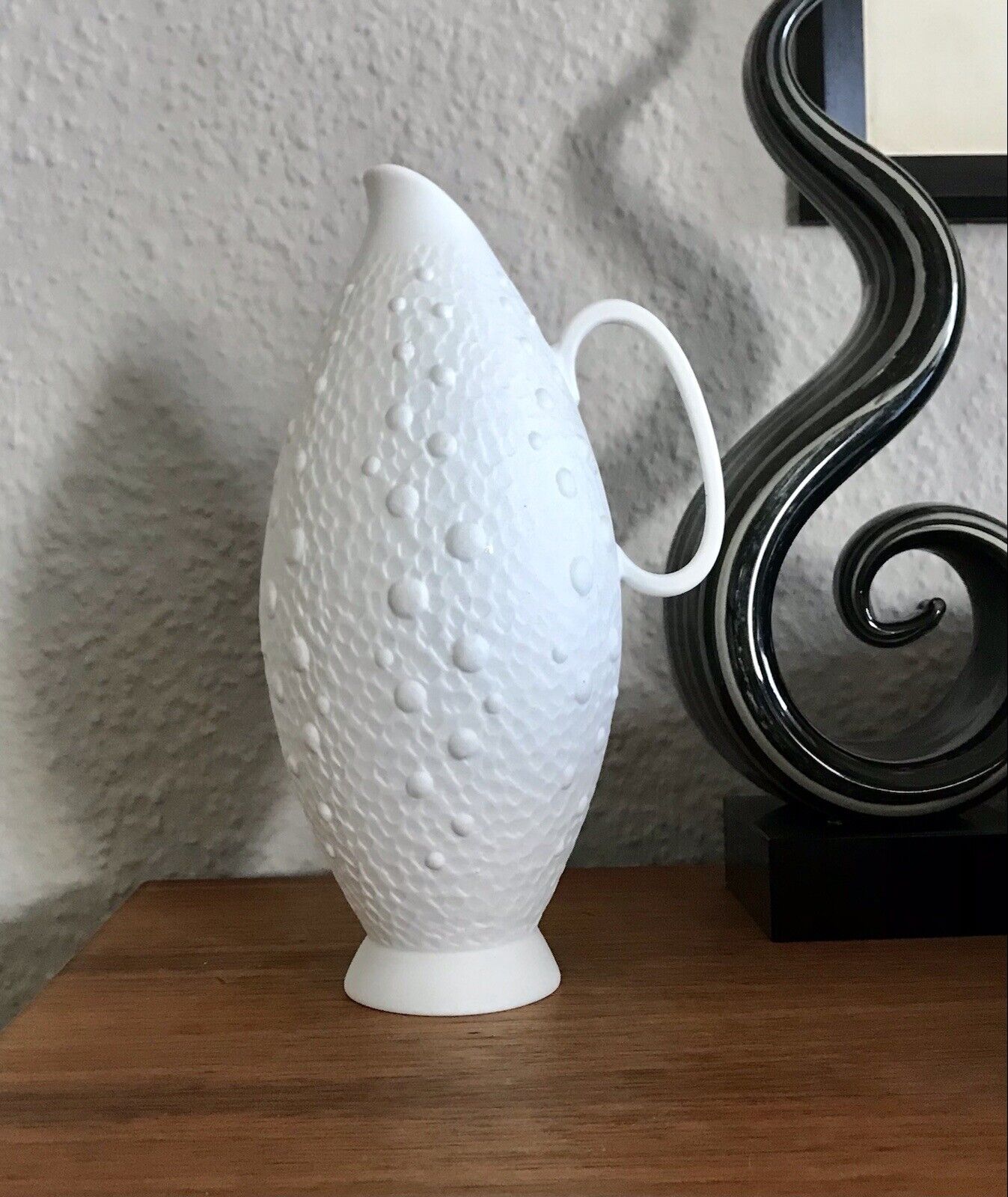 Vintage 60er Bisquit Porzellan Vase KPM OpArt Royal Porzellan Bavaria