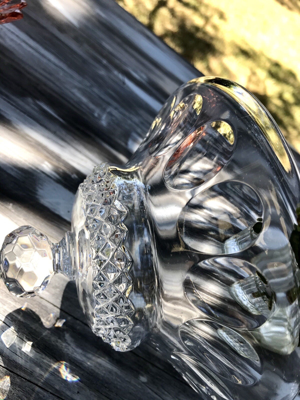 Alt Vintage Bleikristall Schale auf Fuß Glasschale Kristallglas Glas Edel