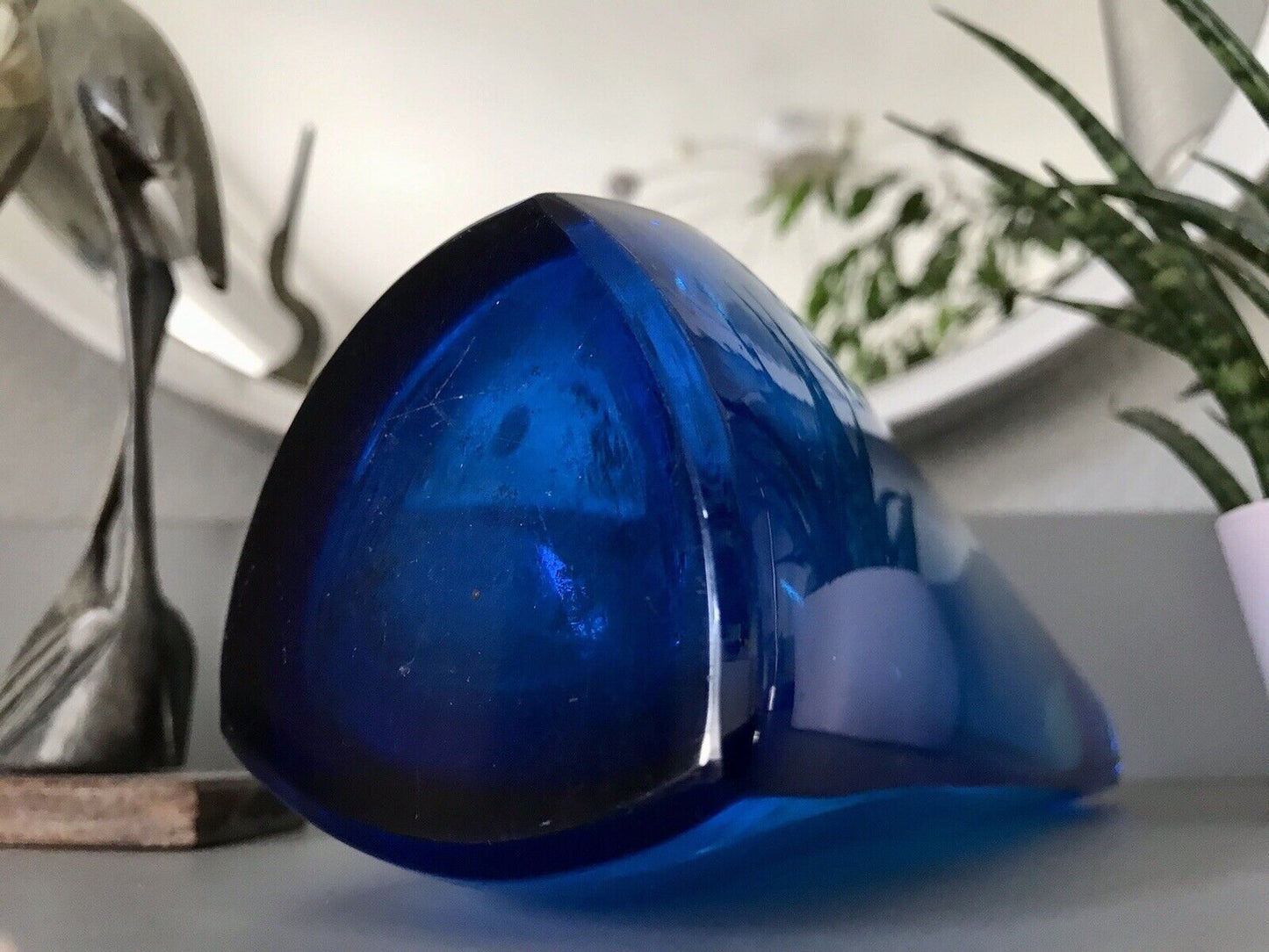 Murano ? Vintage 60er Glasvase Vase Blau Kristallglas Edel Schwangere Elke