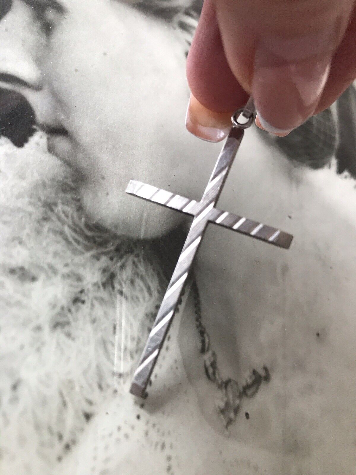 alt schöne Form 925 Silber Kreuz Anhänger Kettenanhänger