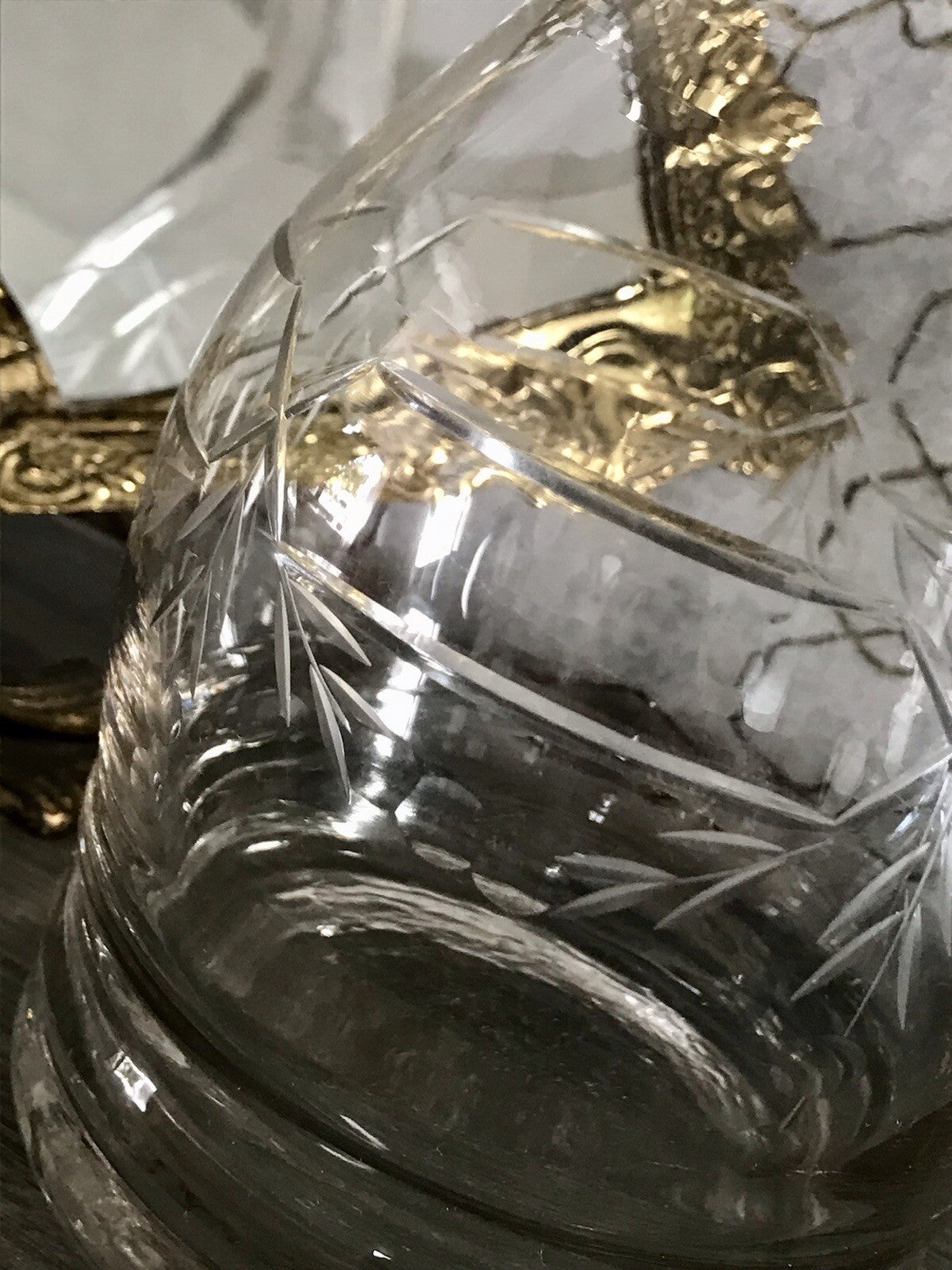 Antik Vintage Glaskaraffe Karaffe Zier- Schliff