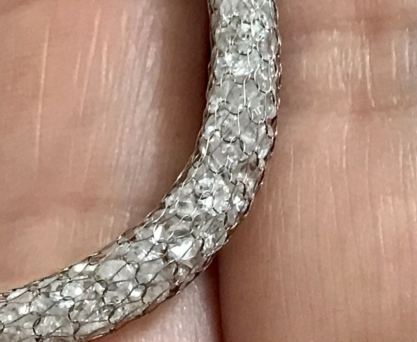 Alt Vintage Edel Gold 333 Gold & 925 Silber Collier Halskette Goldnetz Steine