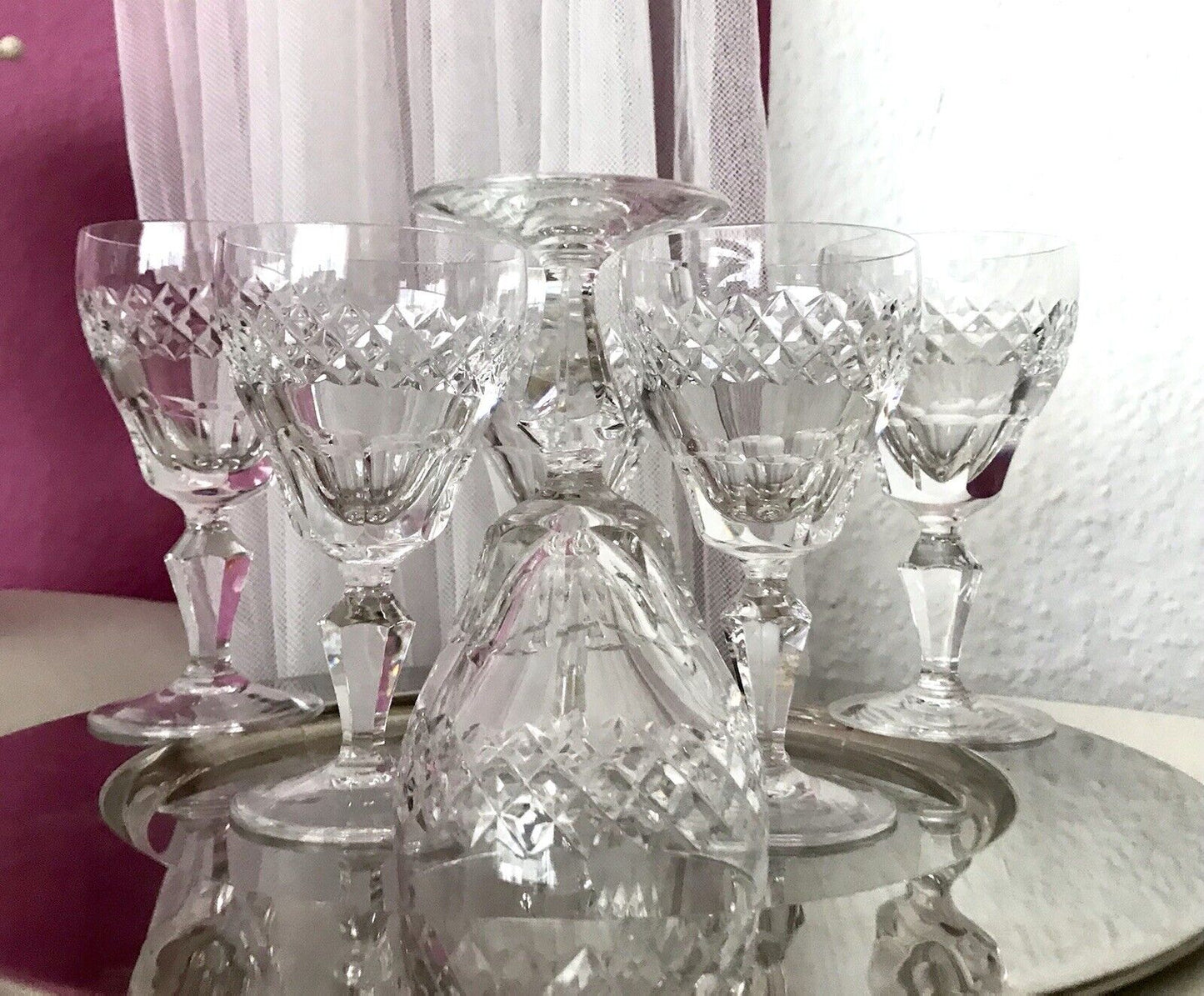 Vintage SEHR EDEL 6x Weingläser Gläser Kristallglas So schön!