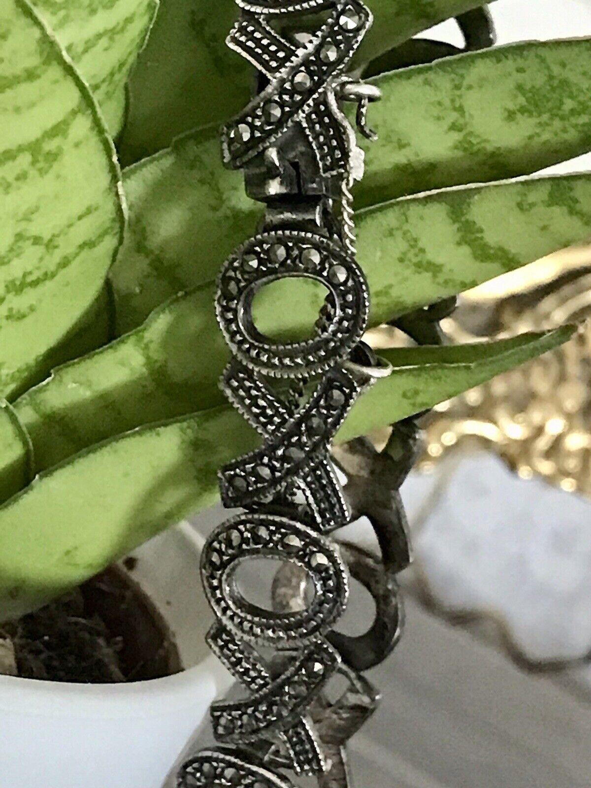 Vintage faszinierendes Armband XO Markasite Silber WOW