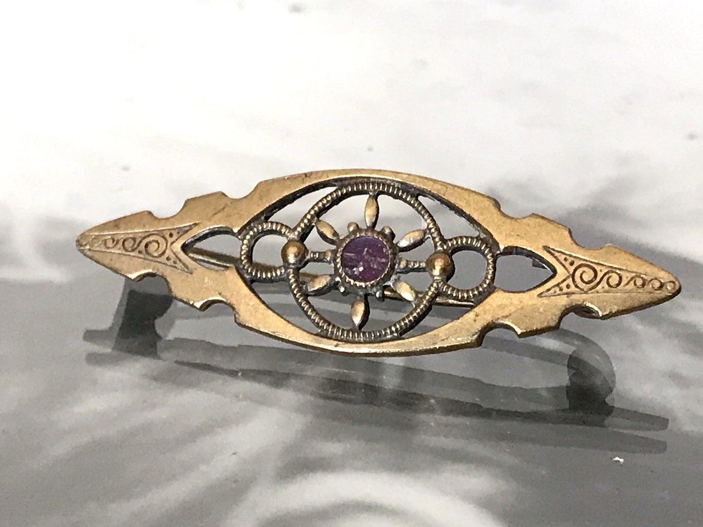 Antik purer Jugendstil Brosche Kettenanhänger ? Anhänger goldfarben