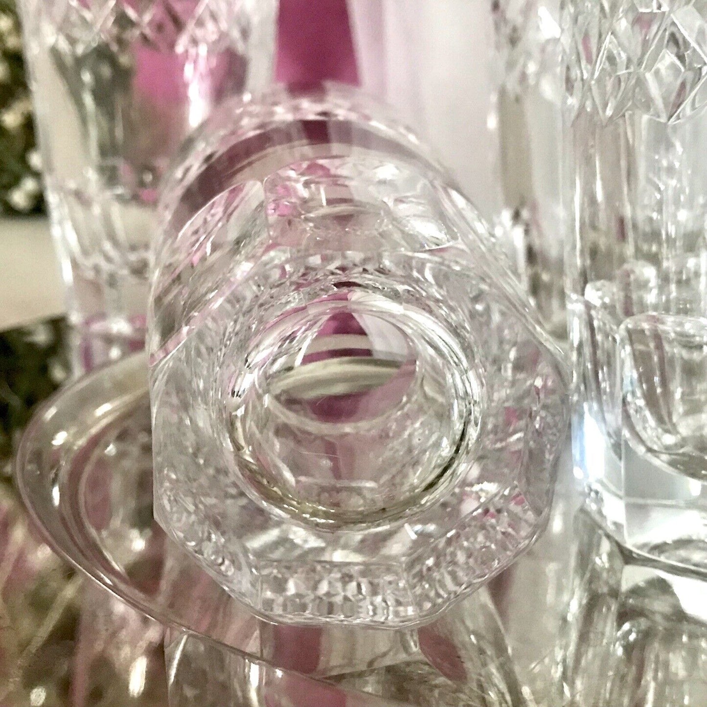 Vintage SEHR EDEL 6x Wassergläser Gläser Becher Kristallglas schön kantiger Fuß