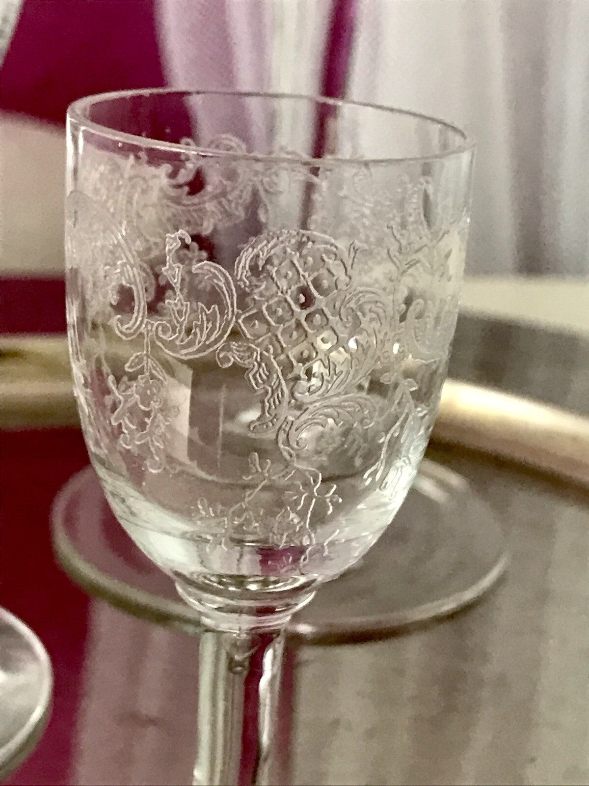 Konvolut Antik 3 Gläser Weinglas Sektglas Likörglas gerippt Ätzglas Jugendstil