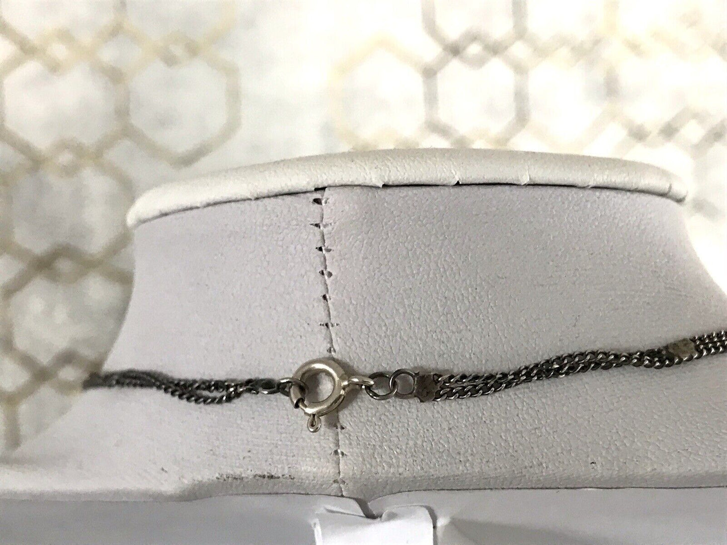 Antik Edel Jugendstil Art Déco 925 Silber Collier Halskette mit Onyx & Markasite