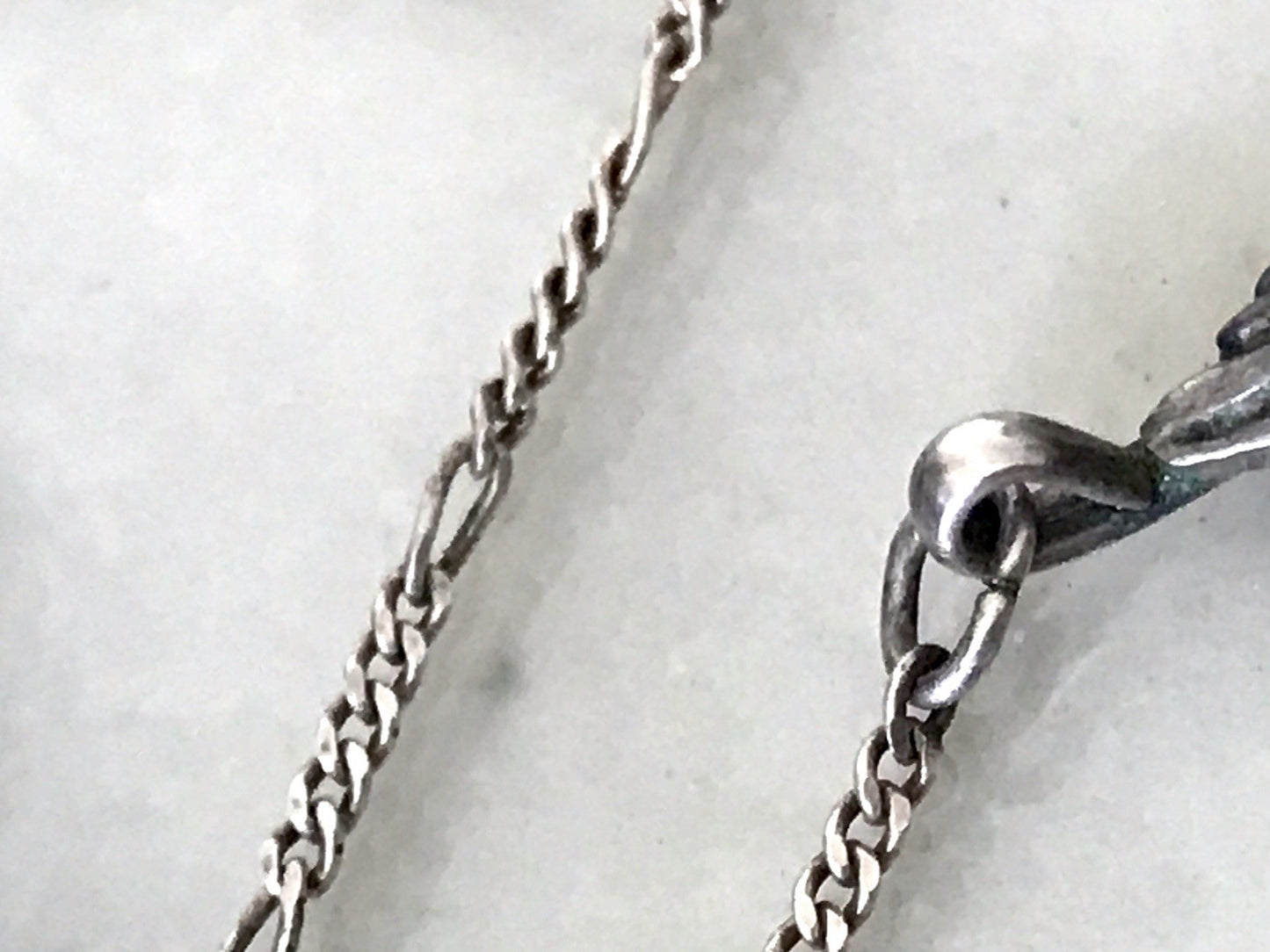 Antik alt 925 Sterling Silber Collier Halskette Türkis
