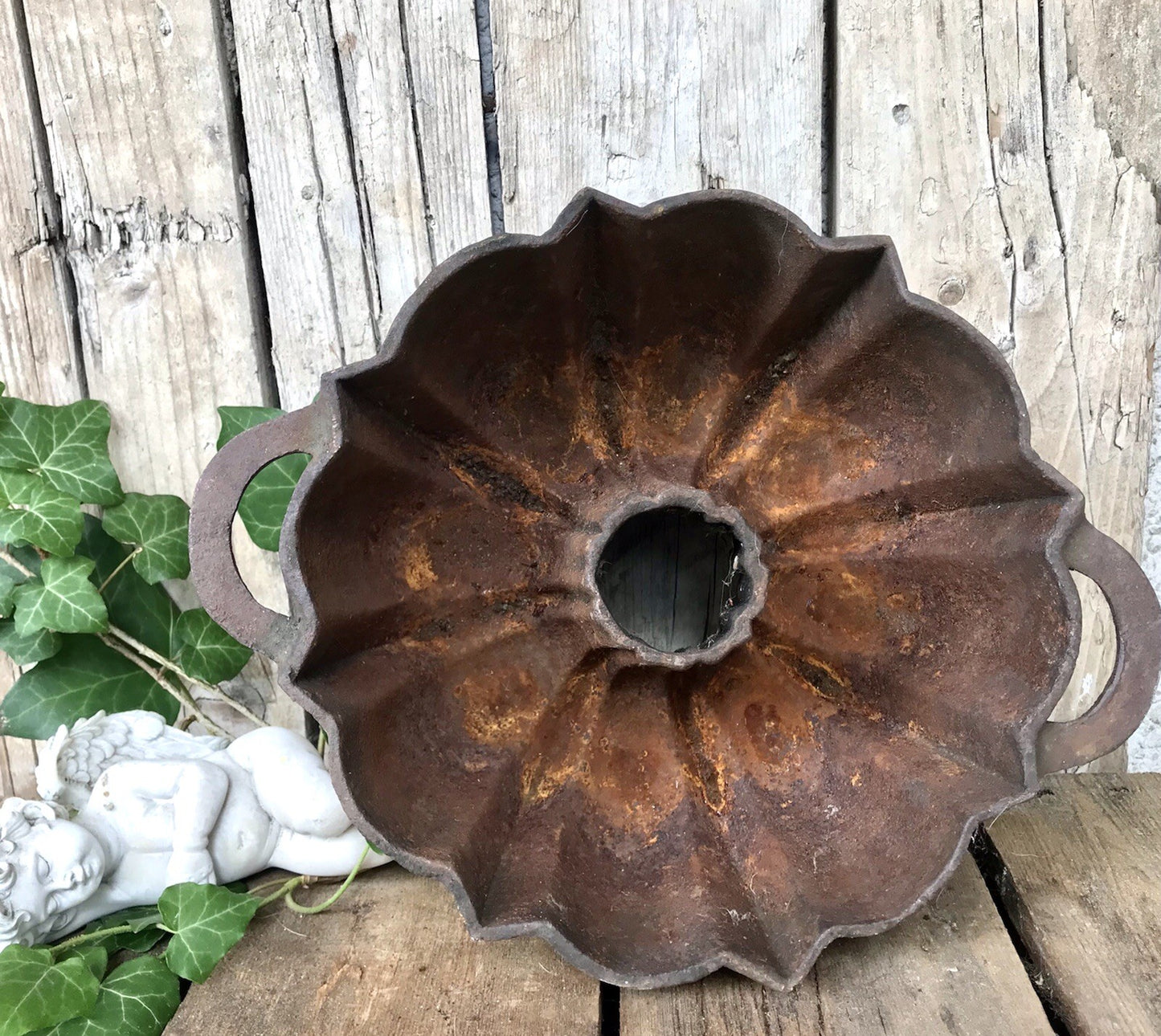 Antik Eisenguss Guglhupf Form Kuchen Backform Gusseisen