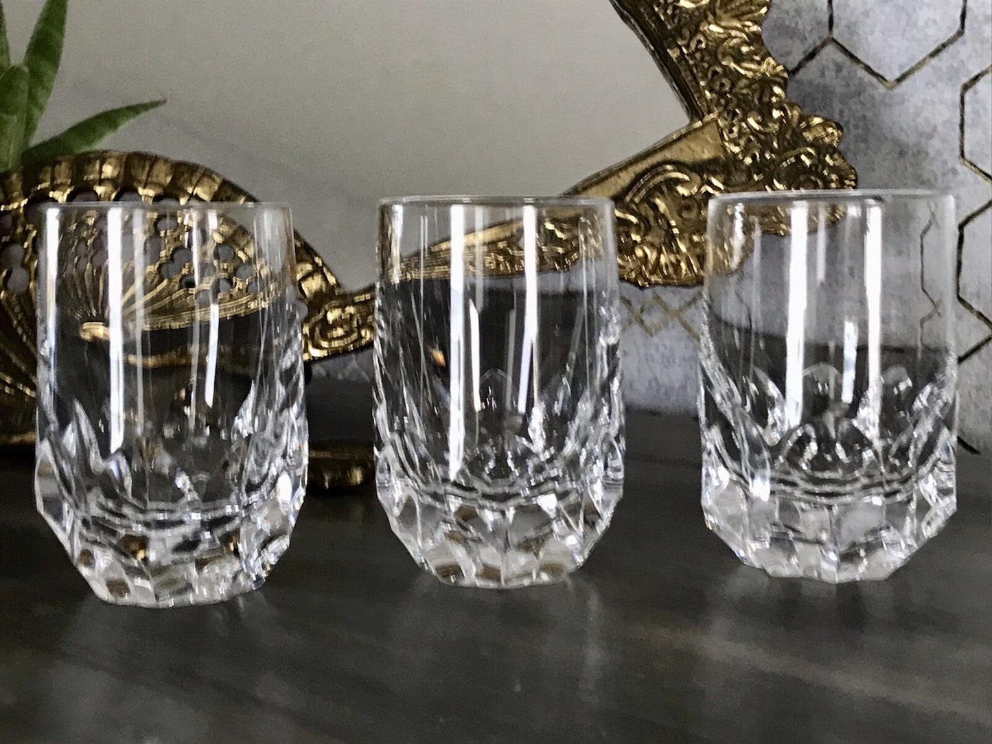 Vintage Edel 3x Schnapsgläser Gläser Kristallglas Peill & Putzler Bleikristall