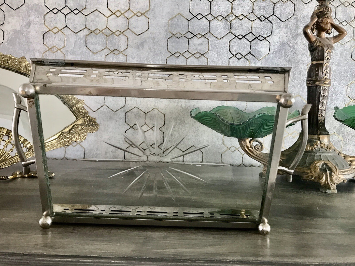 Antik Jugendstil Art Déco Schale versilbert? Argentor? Jardiniere Tafelaufsatz