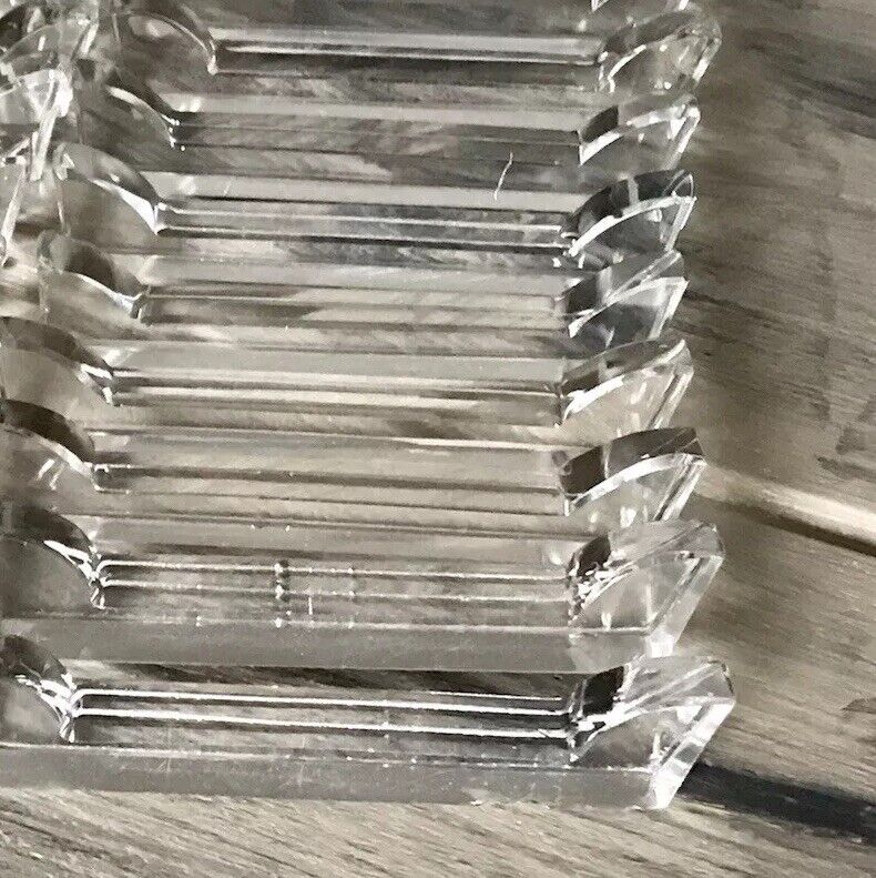 Alt Antik 8+1 französische Art Déco Messerbänkchen Kristallglas Glas