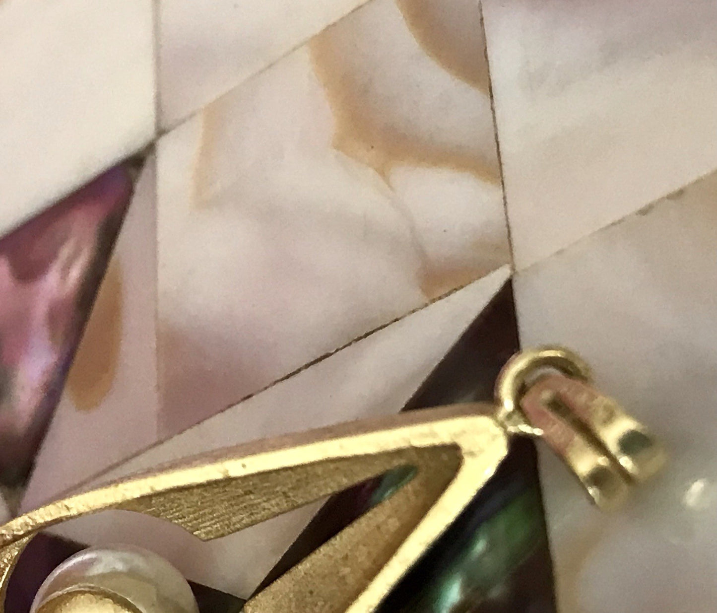 Vintage Designer Anhänger Perle Amerik. Doublè vergoldet