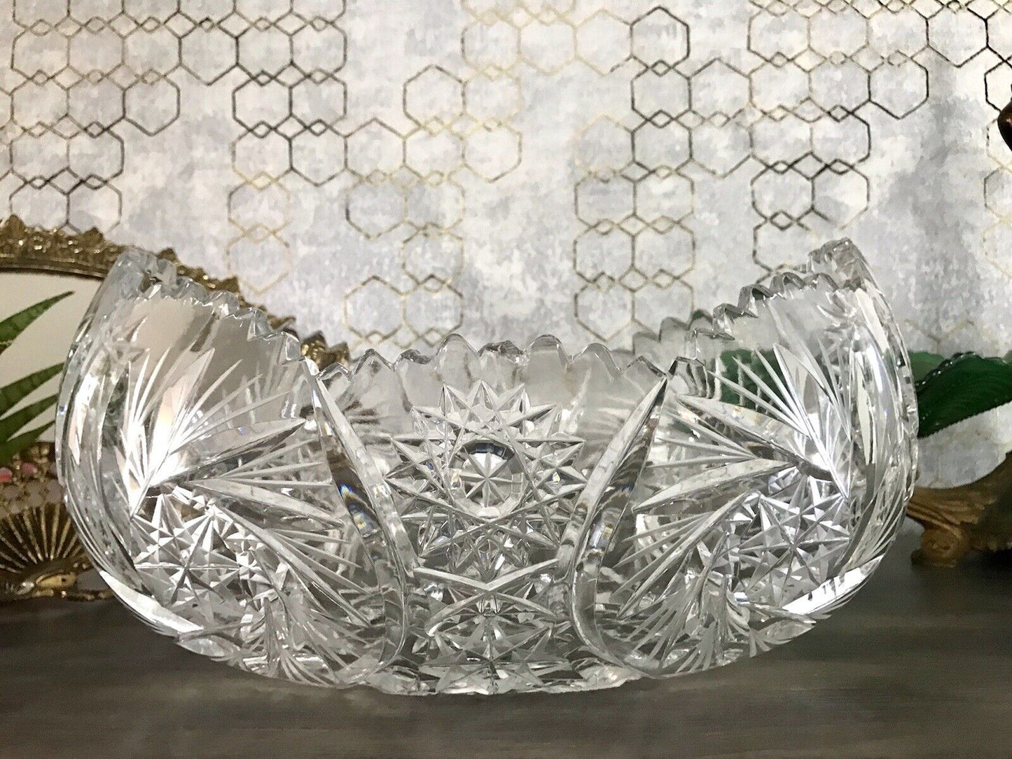Groß EDEL Bleikristall Schale Glasschale Jardiniere Kristallglas Glas Böhmen