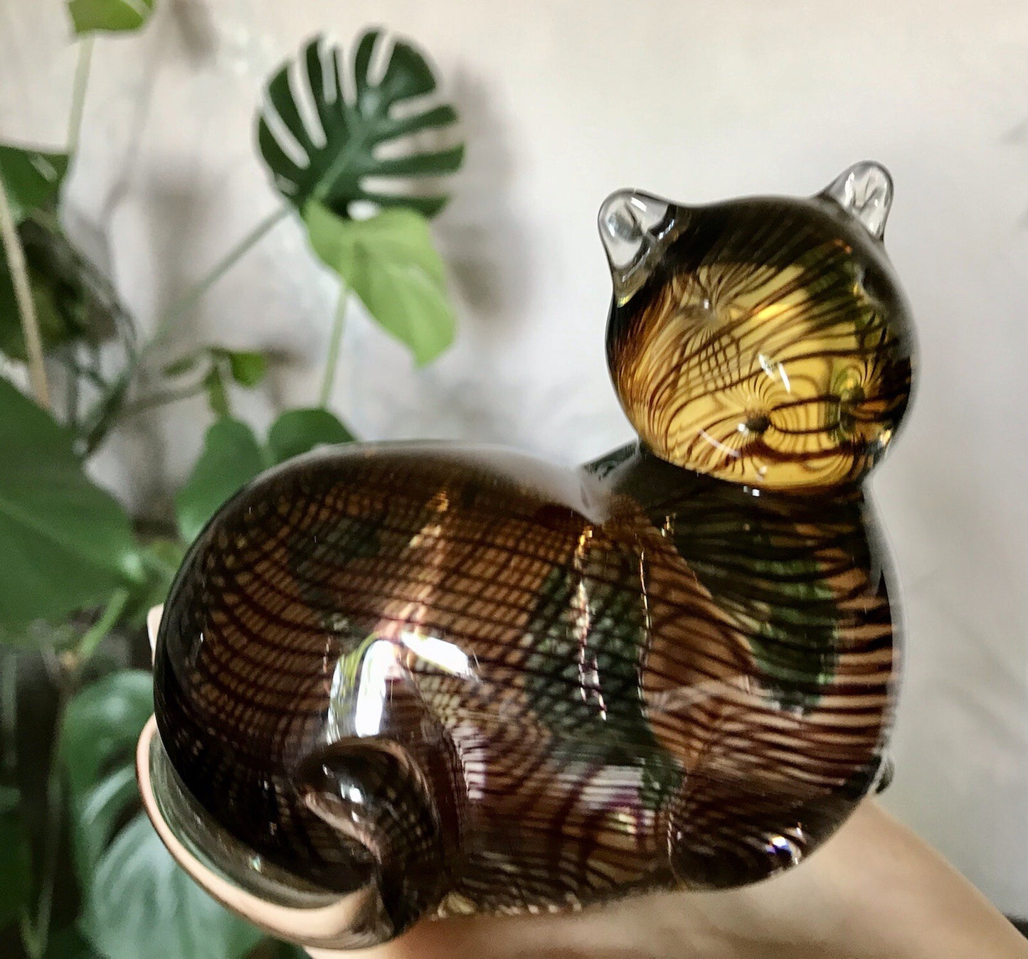 Vintage Murano? 60er Katze Figur Skulptur Briefbeschwerer Glas mundgeblasen