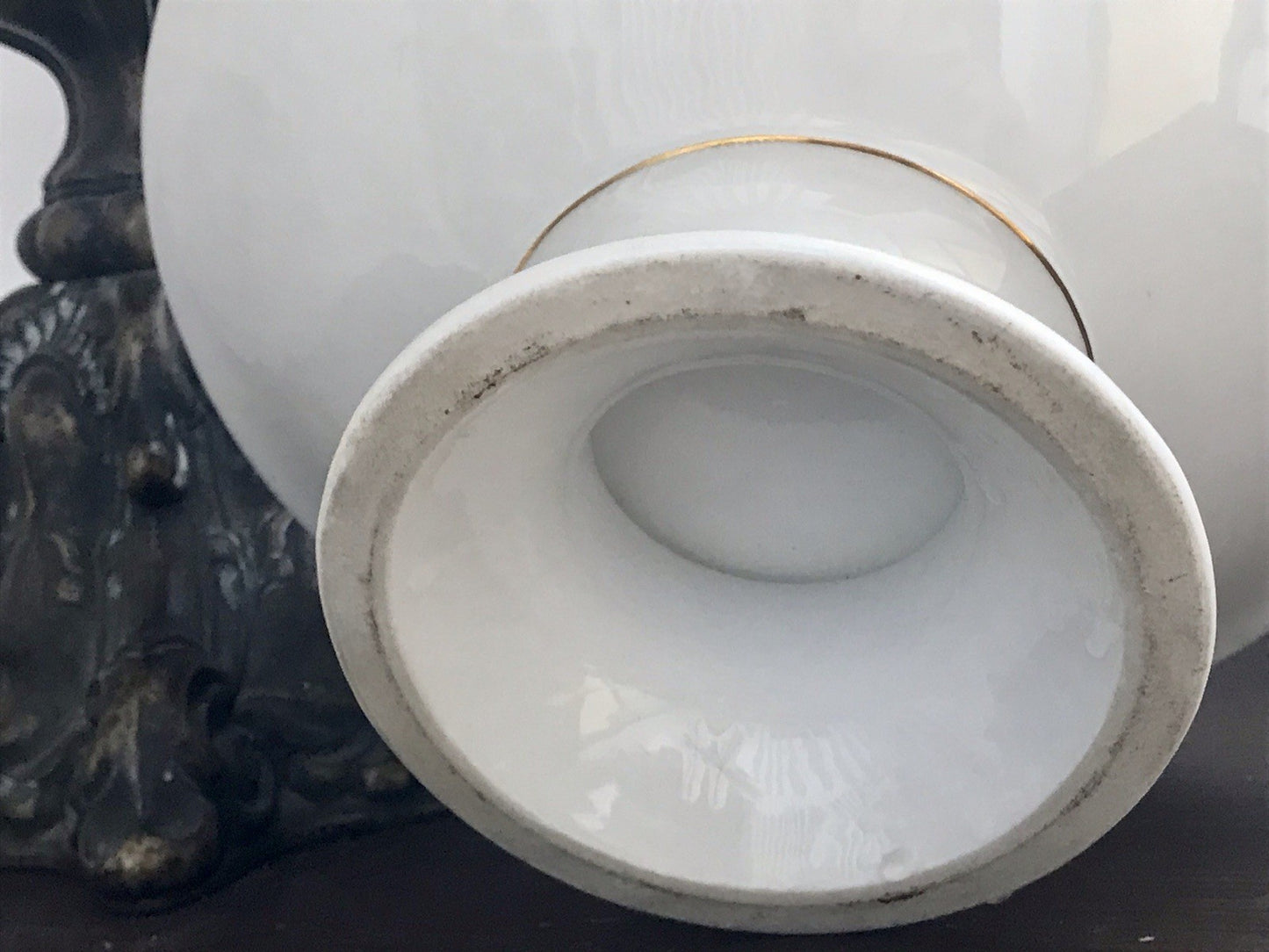 Antik Biedermeier Porzellan Fußschale Schale auf Fuß ~1845 Ligatur Monogramm JR