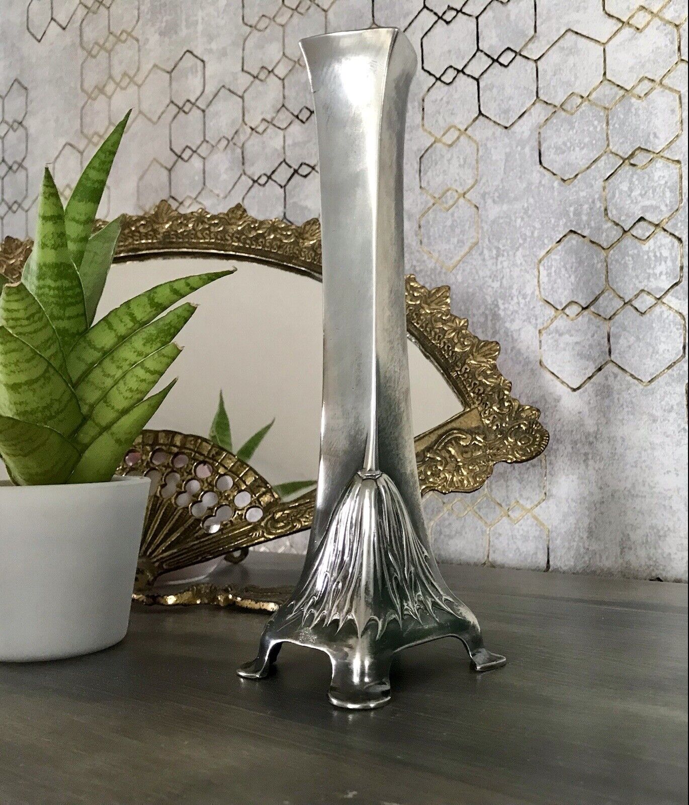 Antik Edel Jugendstil Argentor Wien Kerzenleuchter ? Vase? versilbert