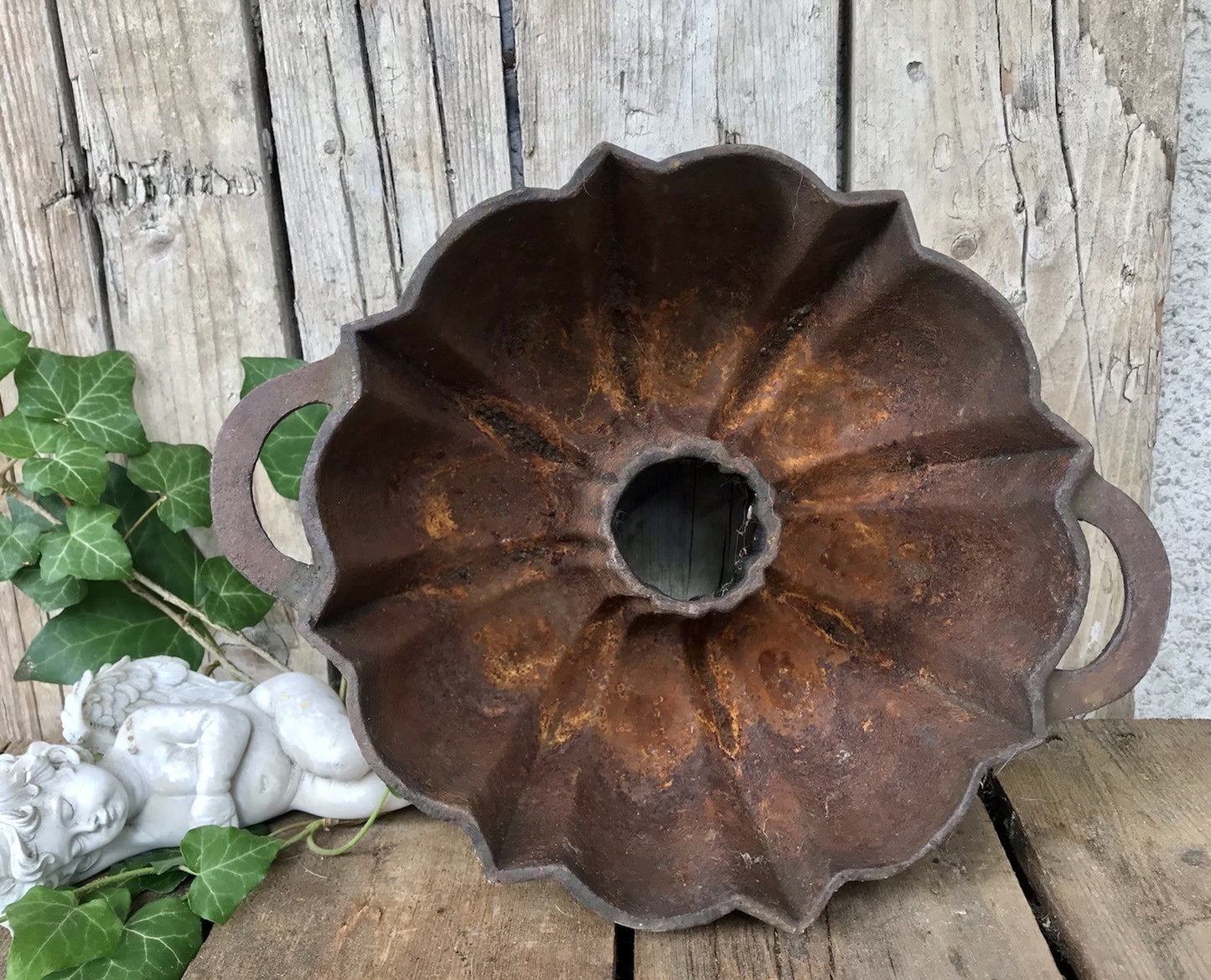 Antik Eisenguss Guglhupf Form Kuchen Backform Gusseisen