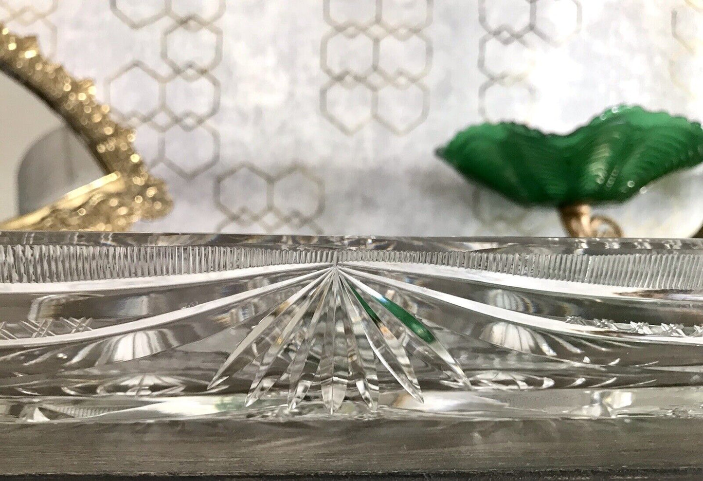 Antik Bleikristall Schale Glasschale Kristallglas Glas Schliff EDEL Groß