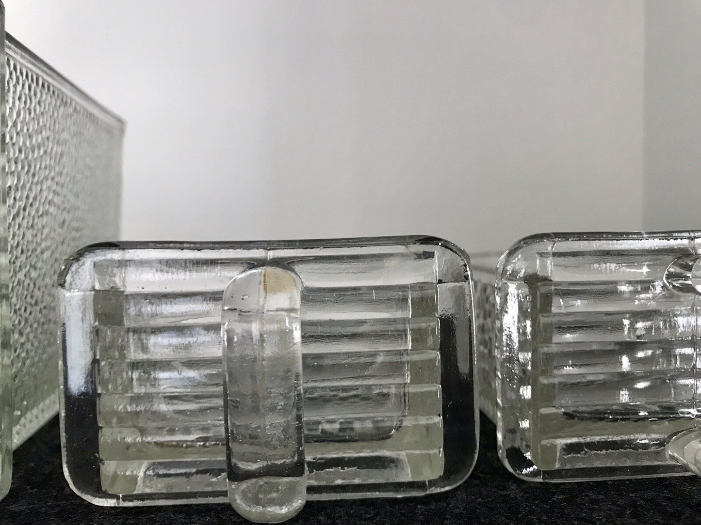 Antik 8 Art Déco Vintage Schütten Glas Pressglas Ponce Vorratsgefäße