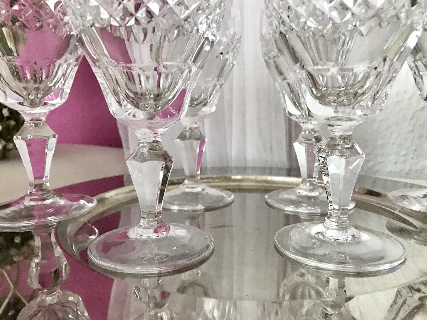 Vintage SEHR EDEL 6x Weingläser Gläser Kristallglas So schön!