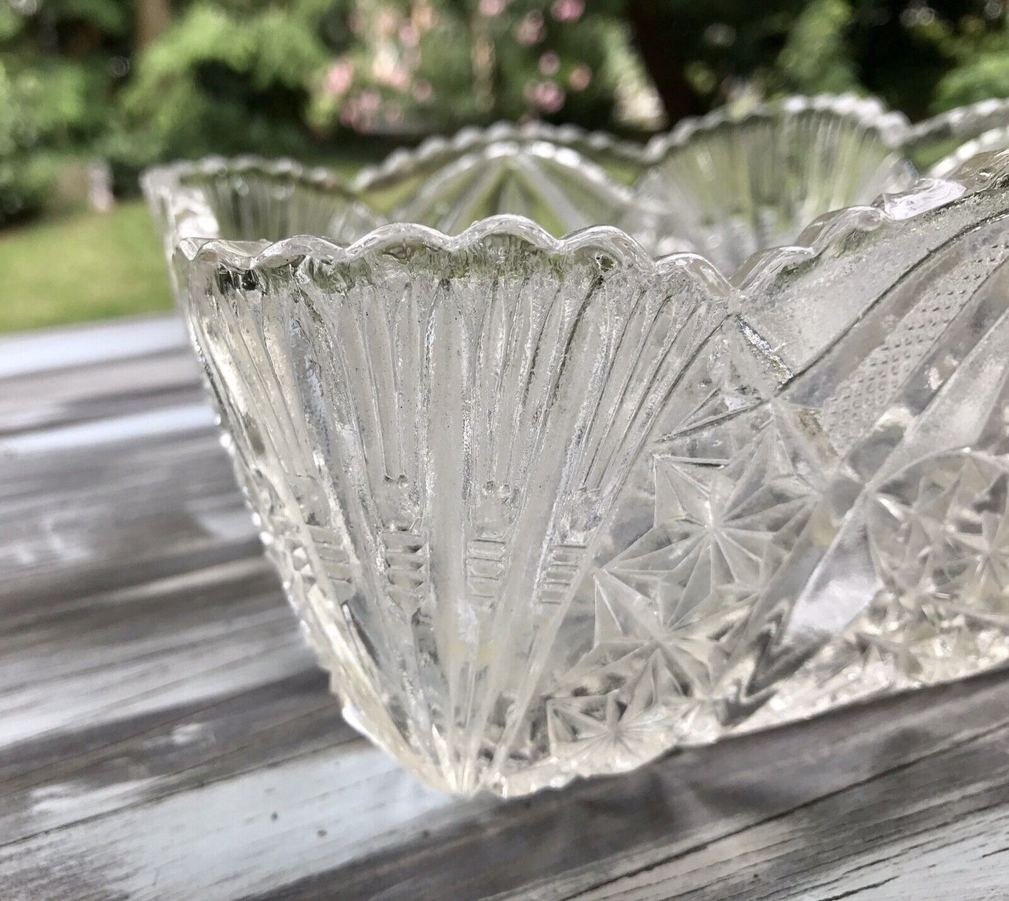 Antik Jugendstil Brockwitz 1915 Pressglas Schale viereckig Zürich Glas So Schön!