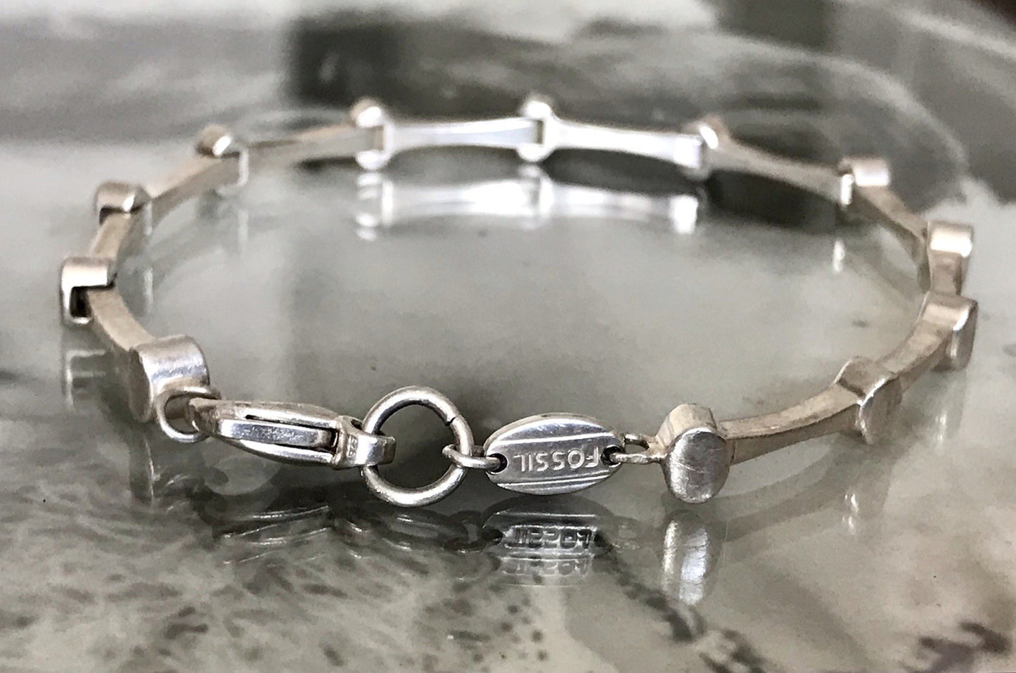 Unisex Herren Damen Armband Silber Schmuck Fossil massiv 925