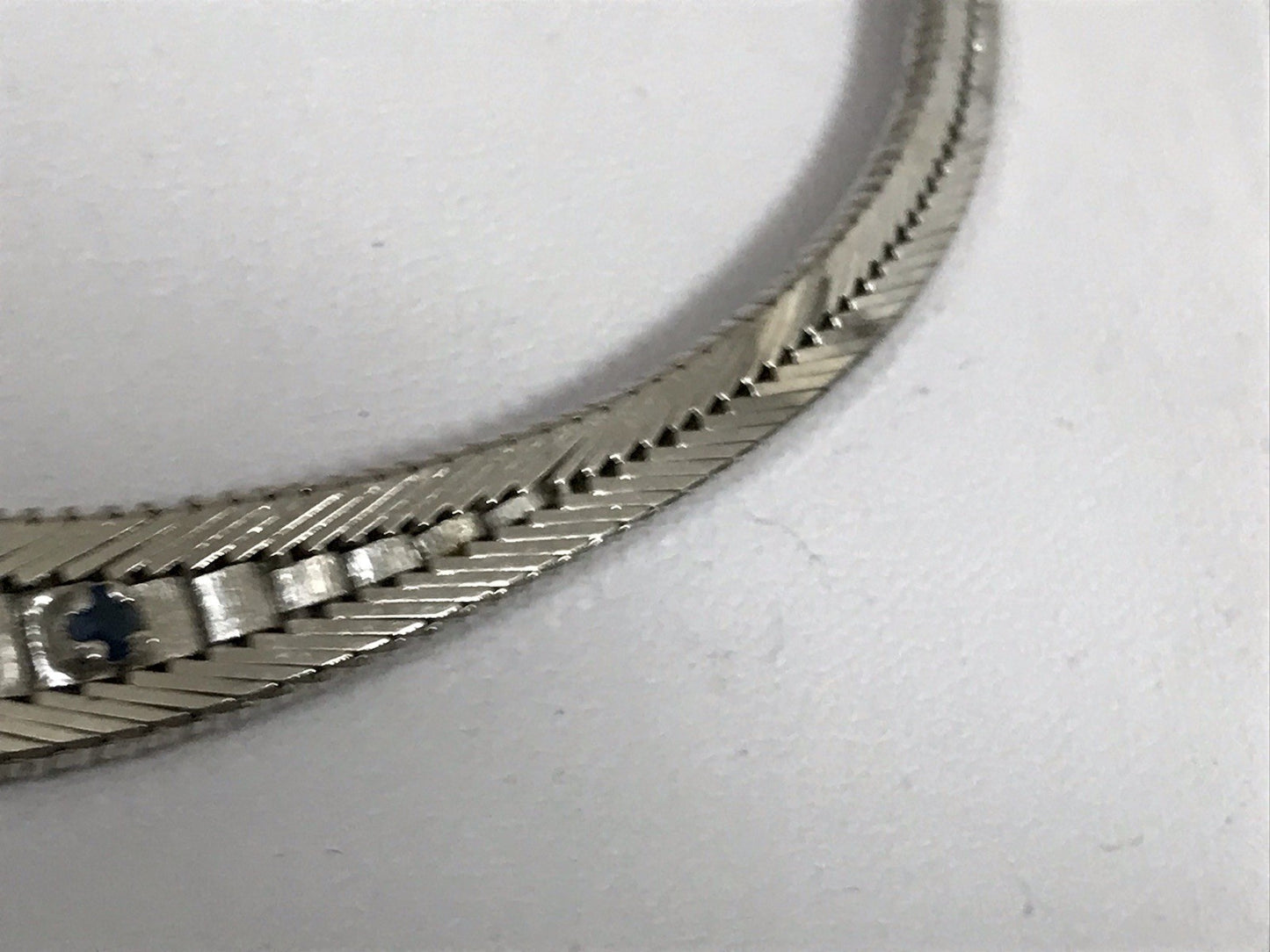 Antik Edel Art Déco 835 Silber Collier rhodiniert Halskette blaue Steine Armband