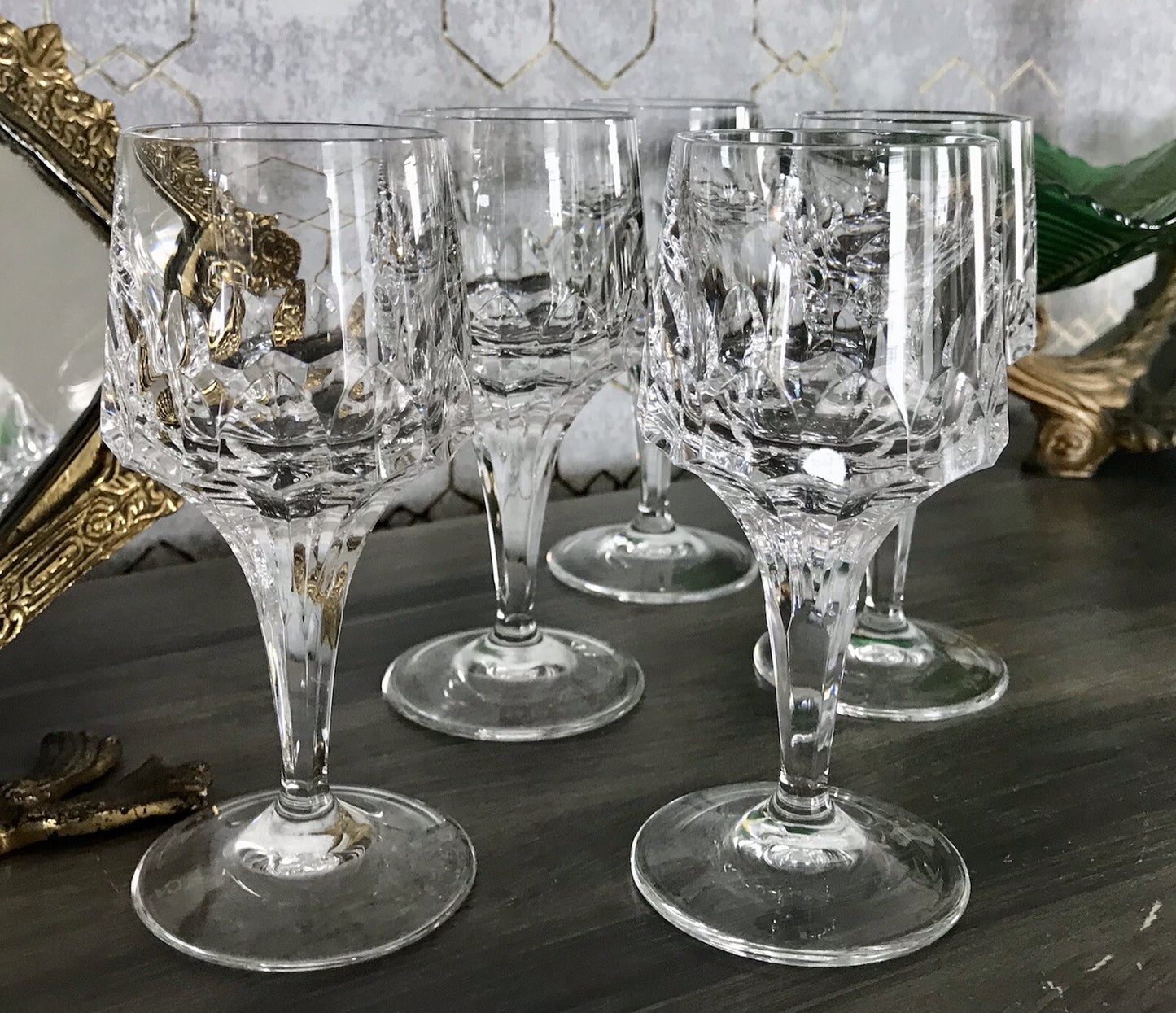 Vintage Edel 5x Südweingläser Gläser Kristallglas Peill & Putzler Bleikristall
