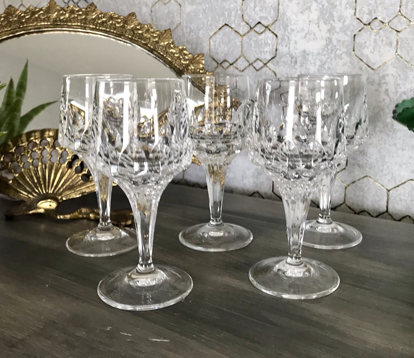 Vintage Edel 5x Südweingläser Gläser Kristallglas Peill & Putzler Bleikristall