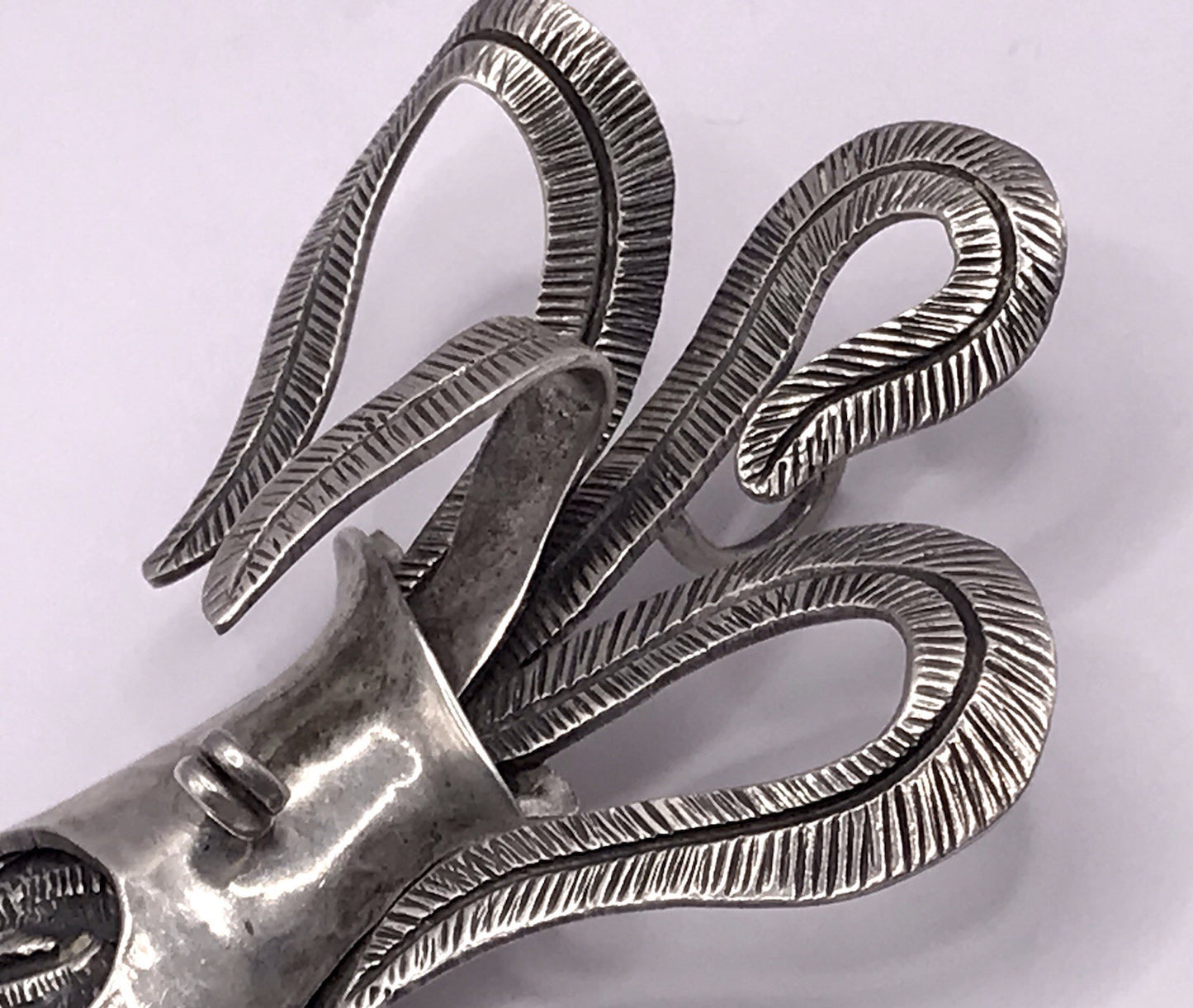 Vintage Azteken Kopf Ethno Maya Anhänger Kettenanhänger Silber