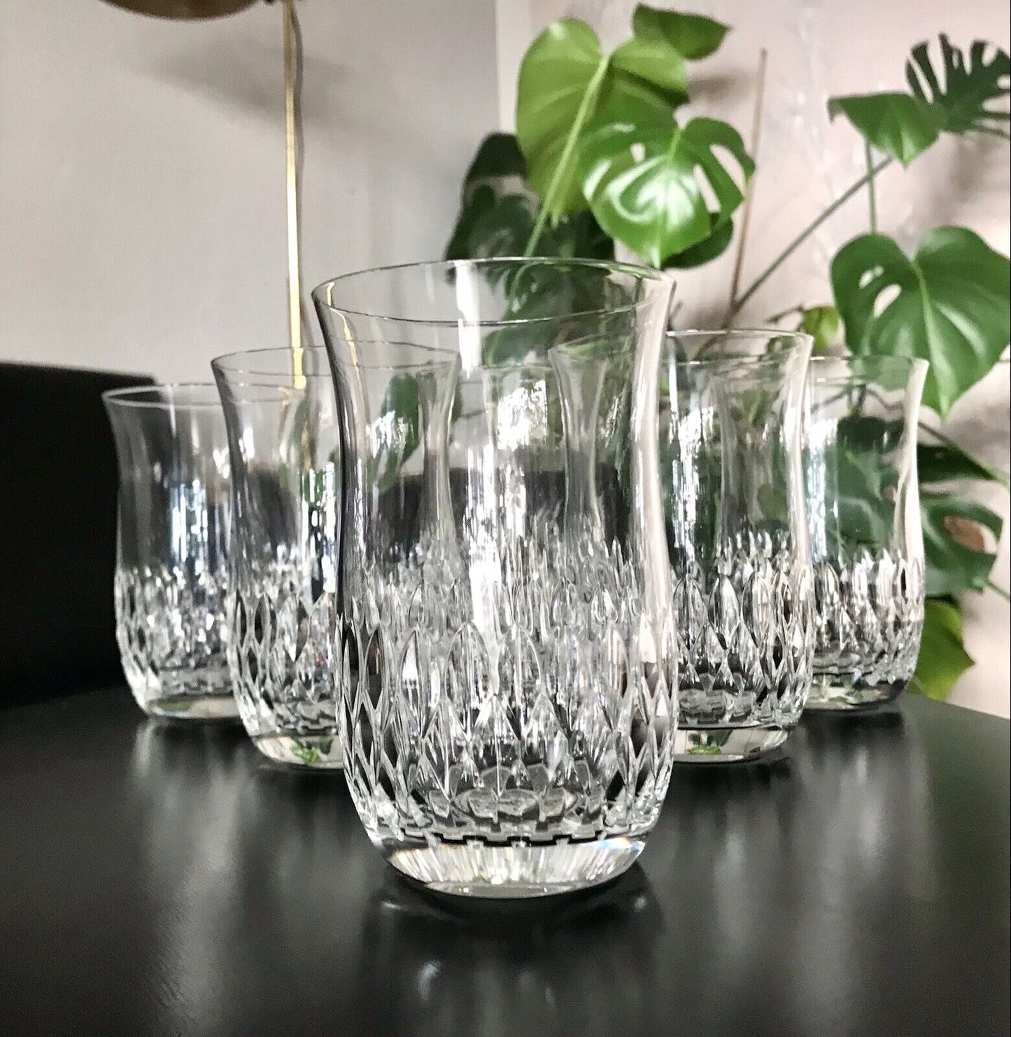 Vintage 6 EDEL Wassergläser Trinkbecher Glas Kristallglas