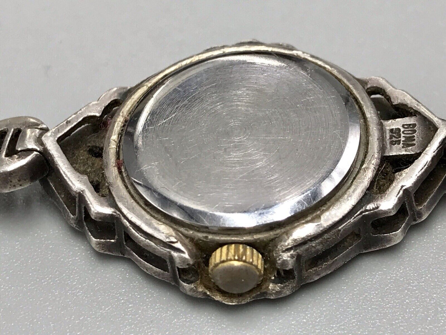 Vintage EDEL!!! Art Déco Stil 925 Silber Armbanduhr Damen Markasite wundervoll!