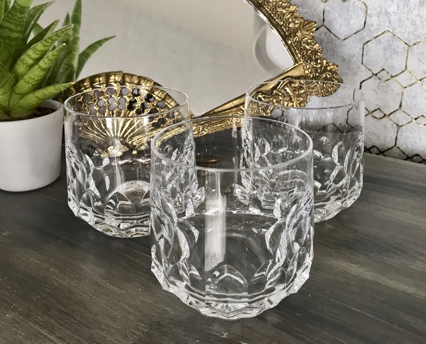 Vintage Edel 3x Whisky Gläser Kristallglas Peill & Putzler Bleikristall