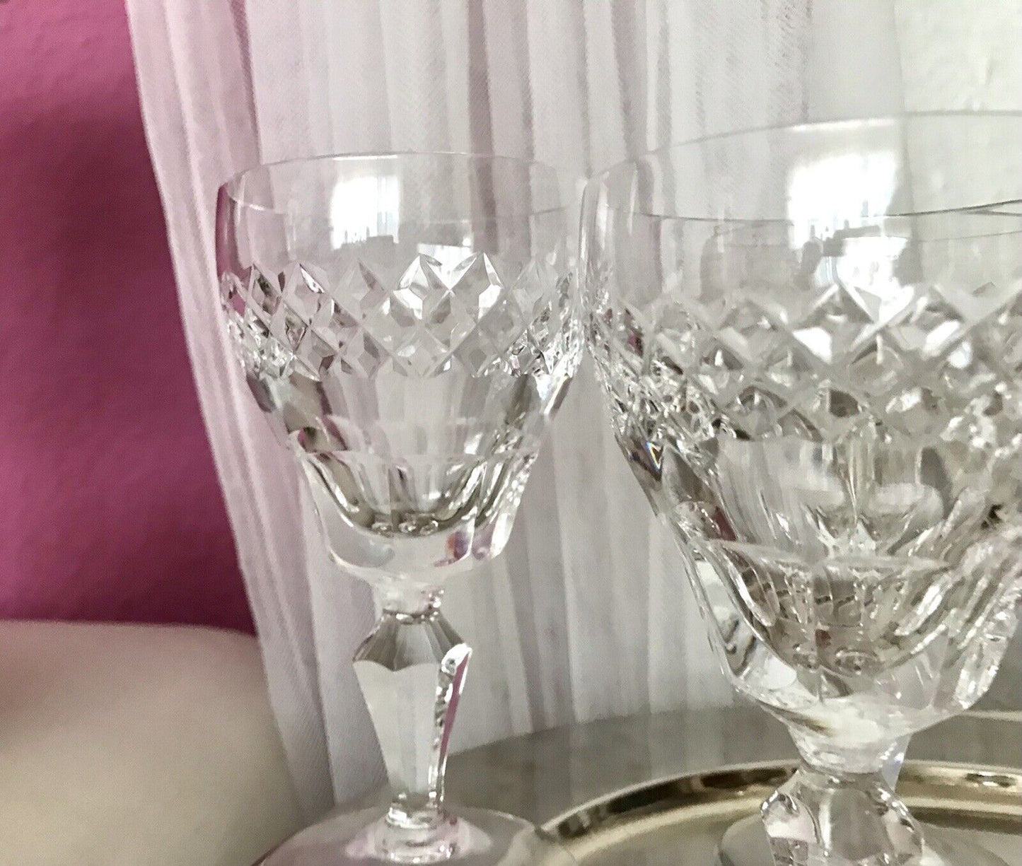 Vintage SEHR EDEL 6x Weingläser Gläser Kristallglas So schön!