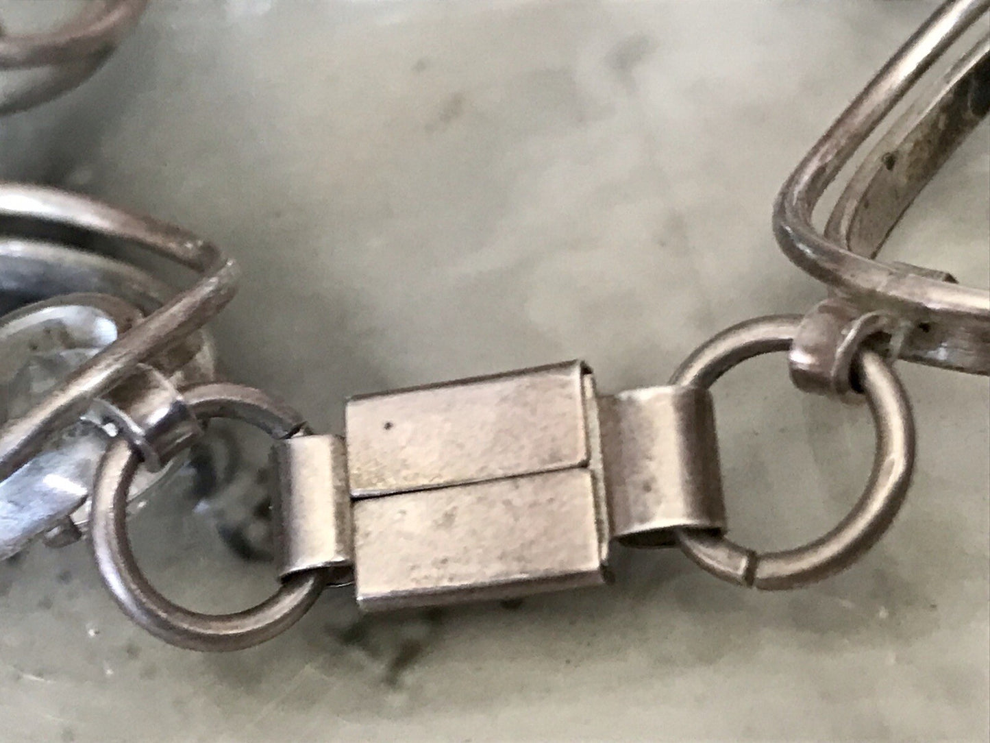 Alt Vintage 60er Armband 835 Silber farblose Steine wunderschön!