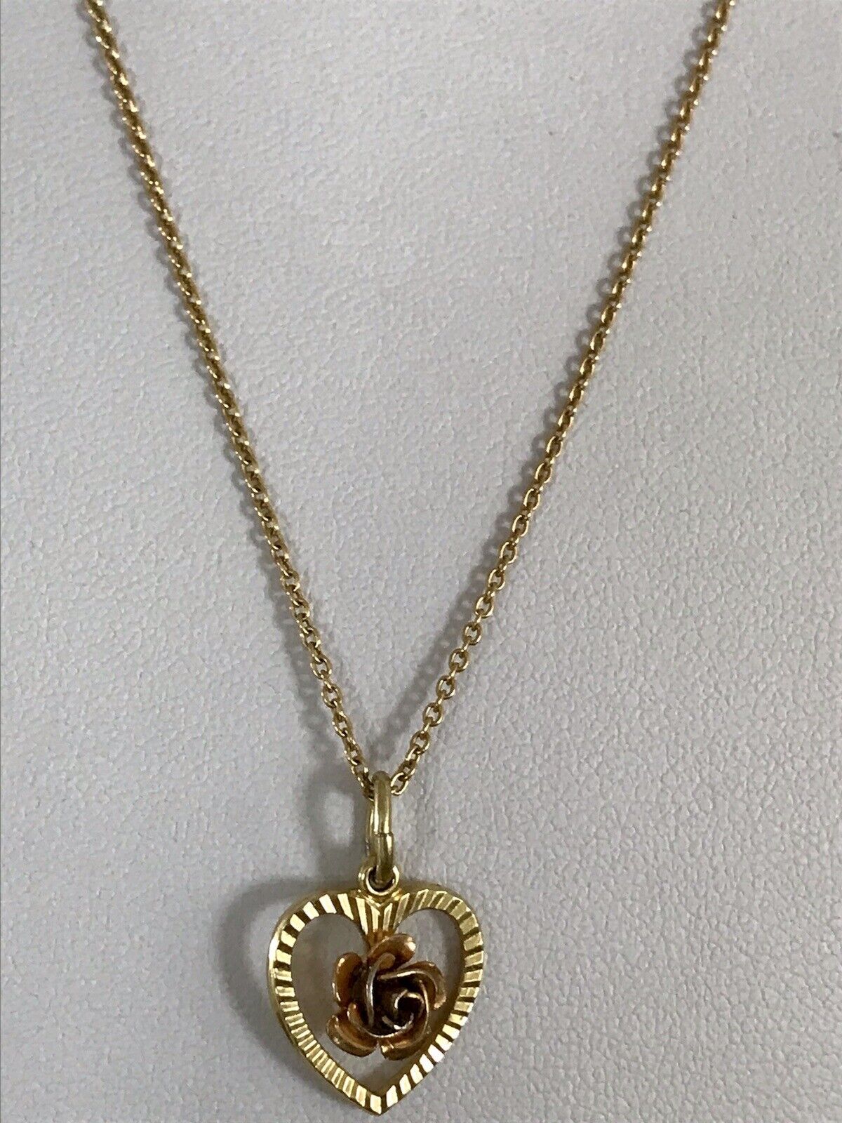 vergoldete 925 Silber Halskette mit vergoldetem Herz Rose Anhänger gold Farbe