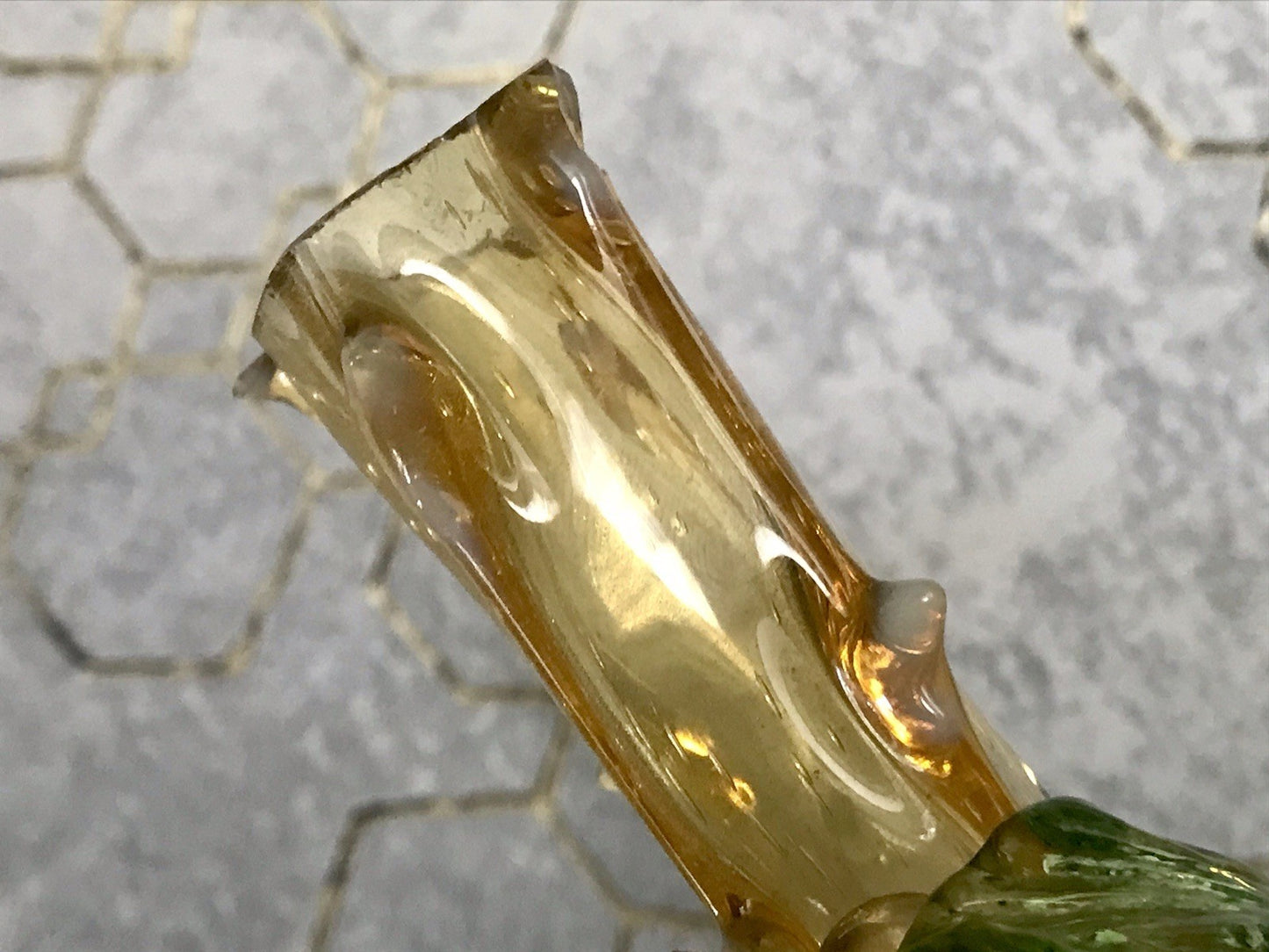 Antik Vase Glasvase Jugendstil Aufschmelzungen Krallik? Lötz? teils Uranglas