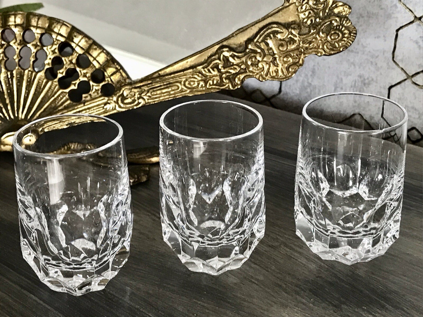 Vintage Edel 3x Schnapsgläser Gläser Kristallglas Peill & Putzler Bleikristall