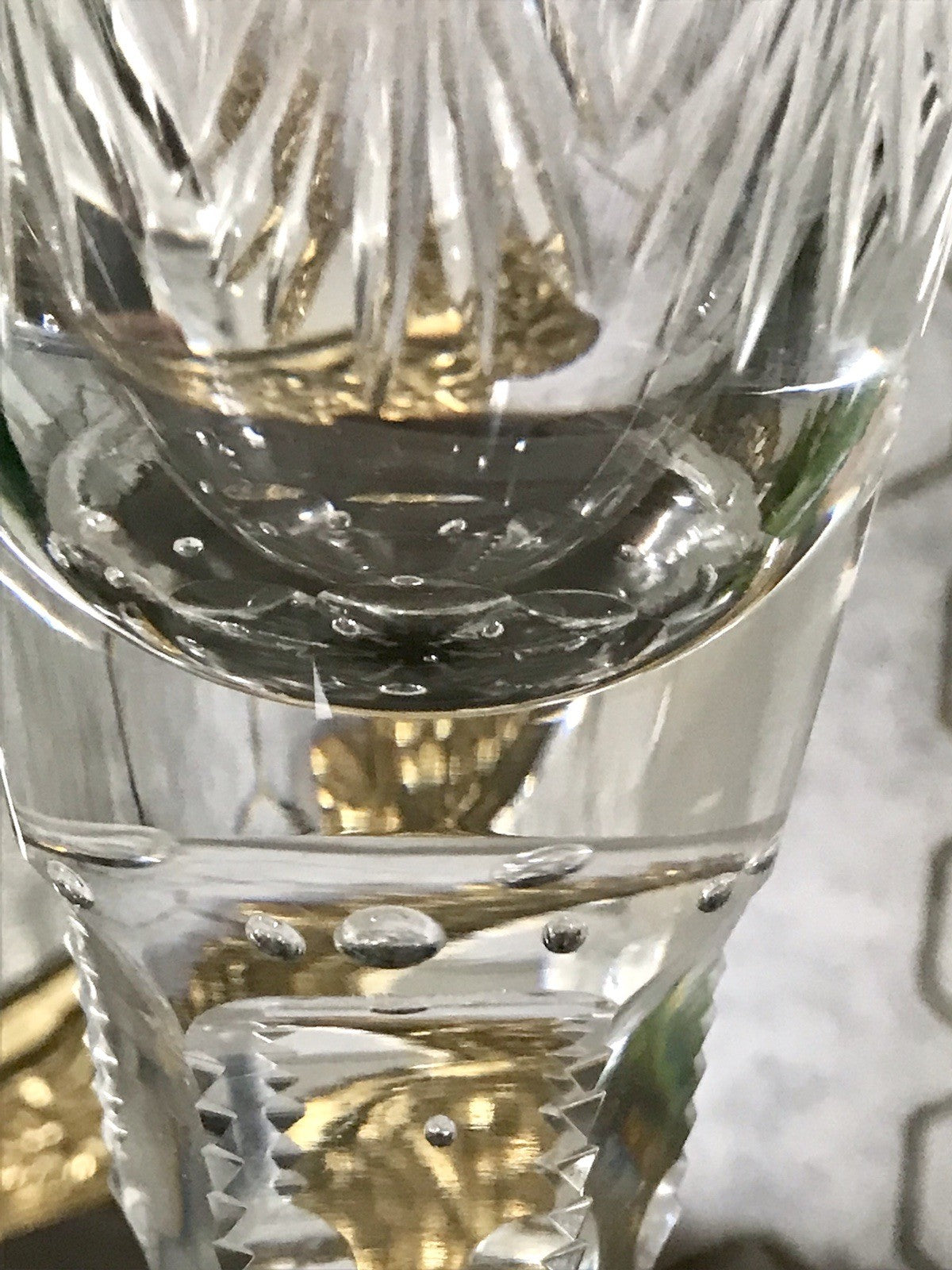 Antik Adenken Glas Pokalglas Kelch Pokalkelch Luftblasen Monogramm Jugendstil